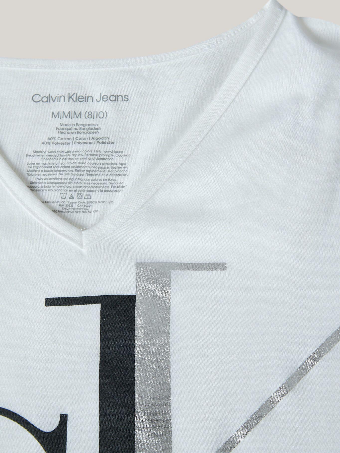 Polera Niña Spli Monogram Blanco Calvin Klein-1