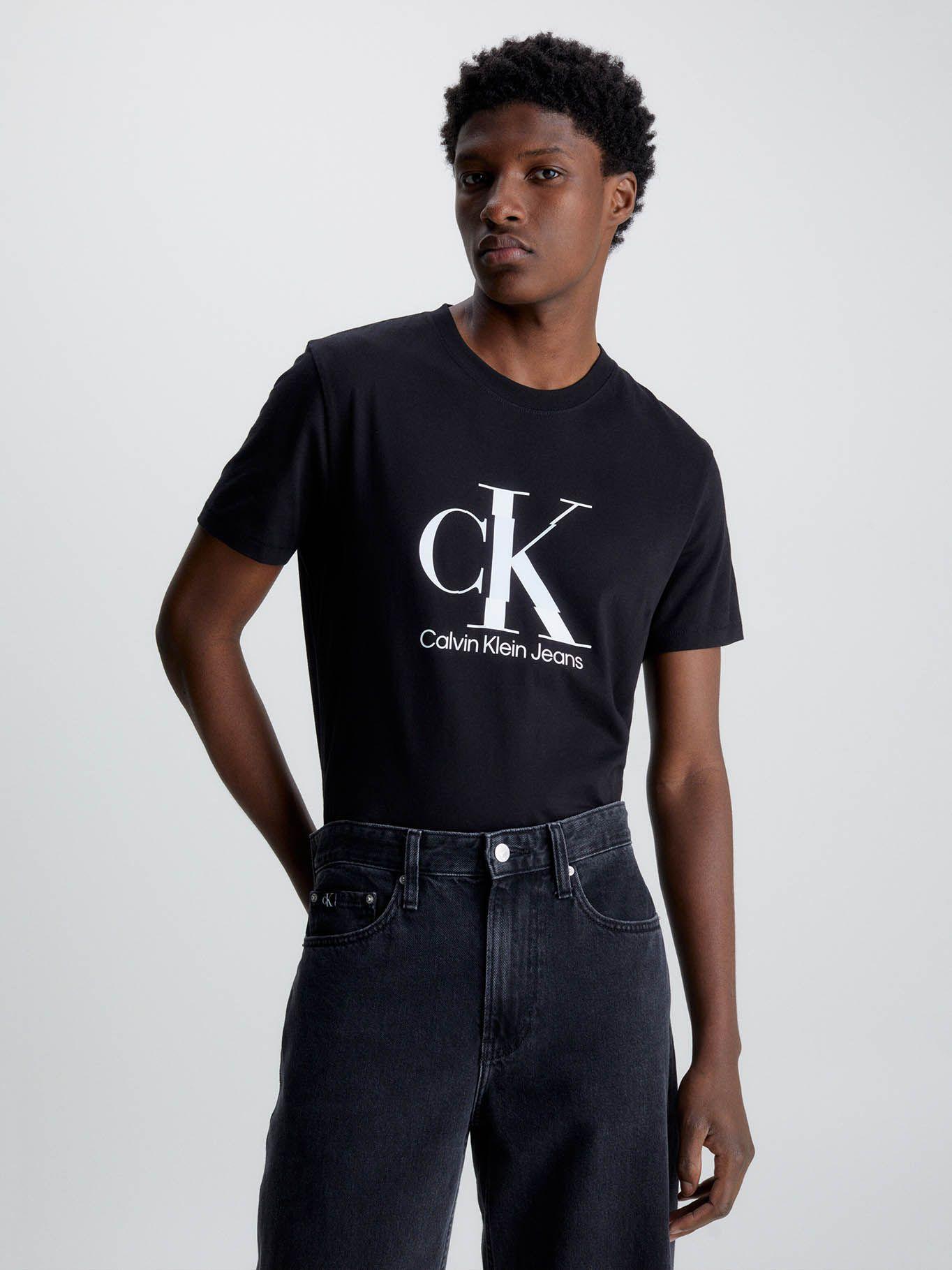 Camiseta slim con monograma Negro Calvin Klein-0