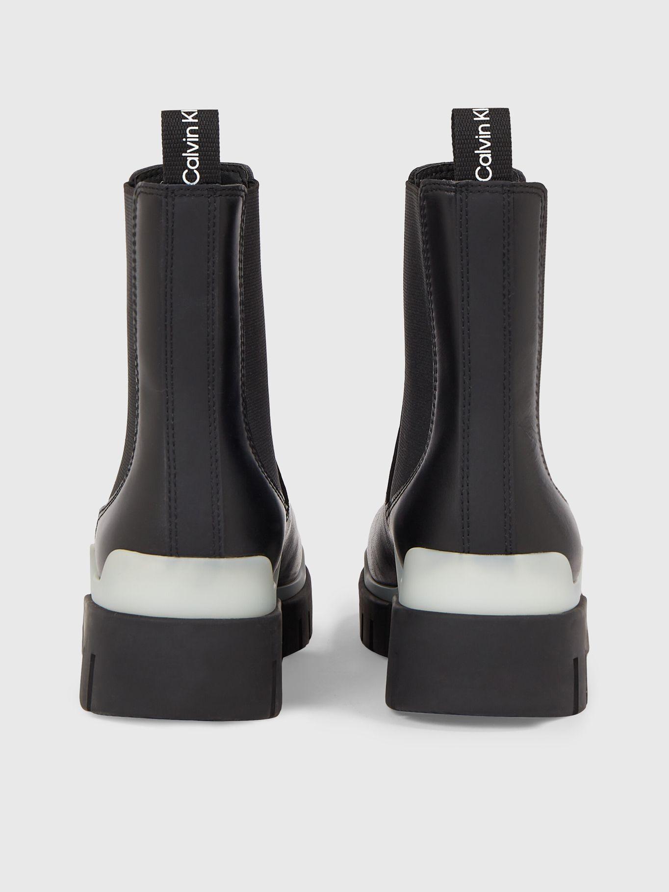 Botas Combat Chelsea De Cuero Negro Calvin Klein-1