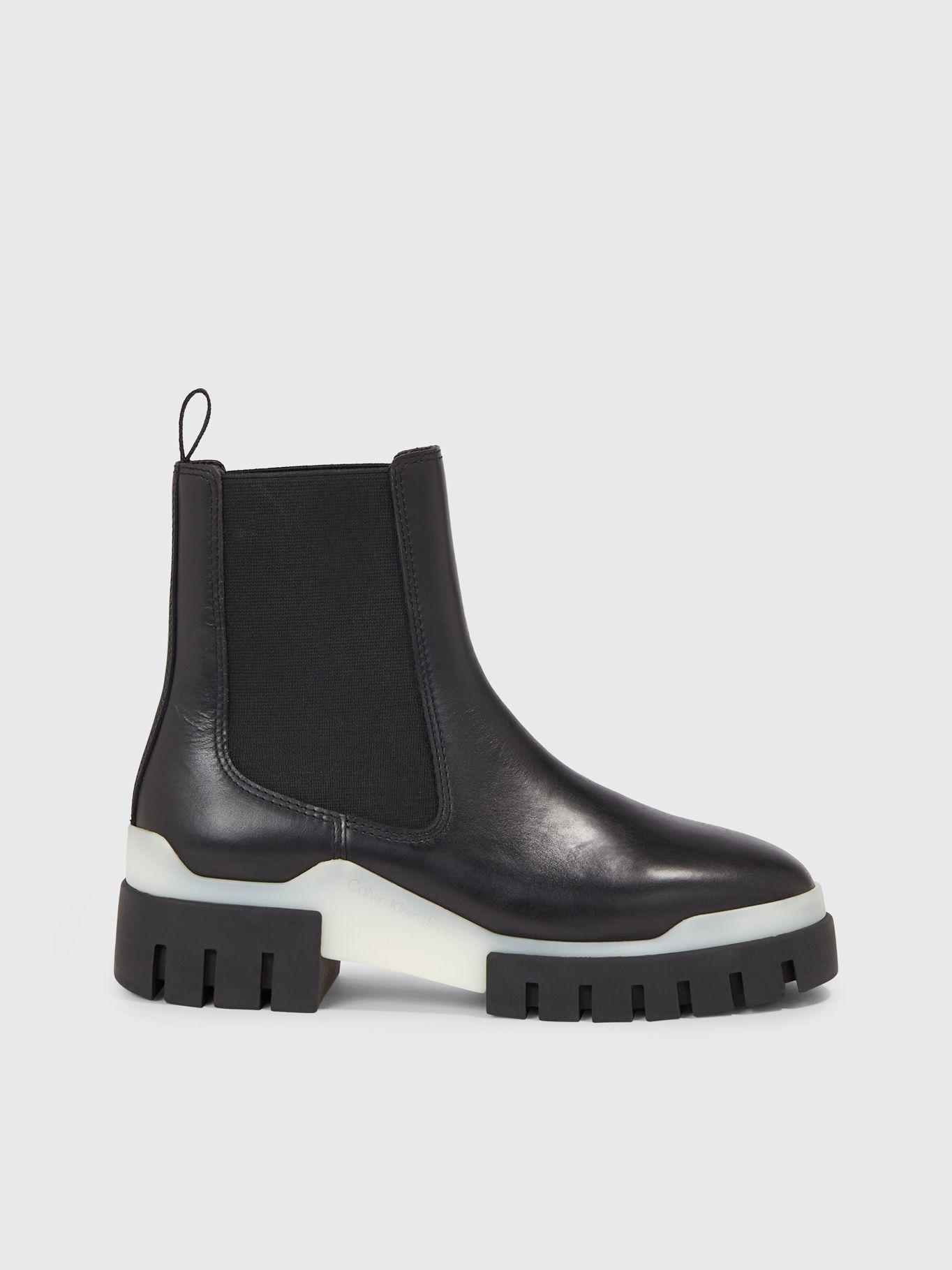 Botas Combat Chelsea De Cuero Negro Calvin Klein-4