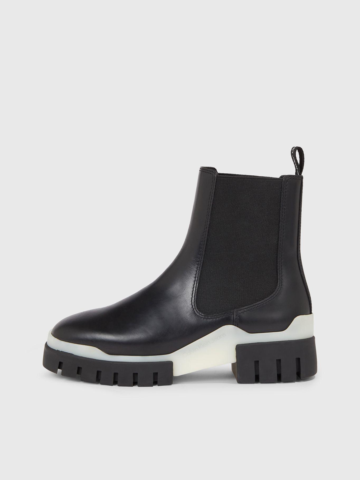Botas Combat Chelsea De Cuero Negro Calvin Klein-5