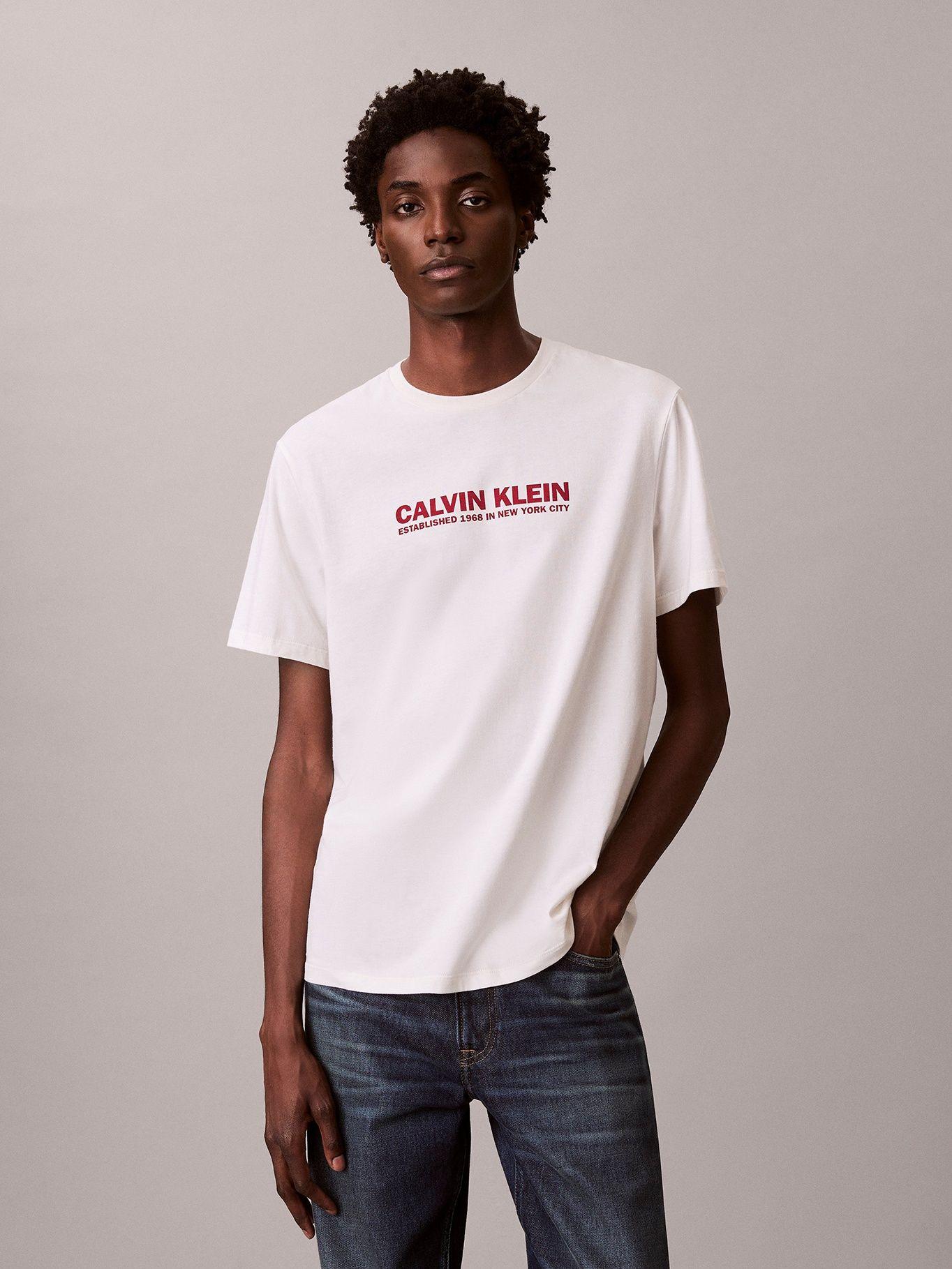 Polera con Estampado de Logo Blanco Calvin Klein-0