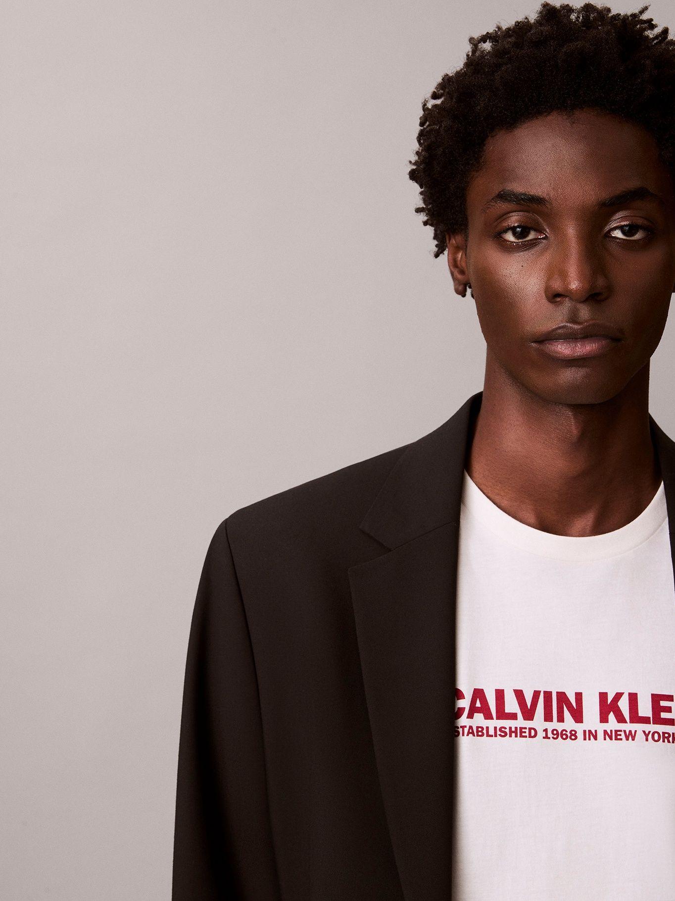 Polera con Estampado de Logo Blanco Calvin Klein-4