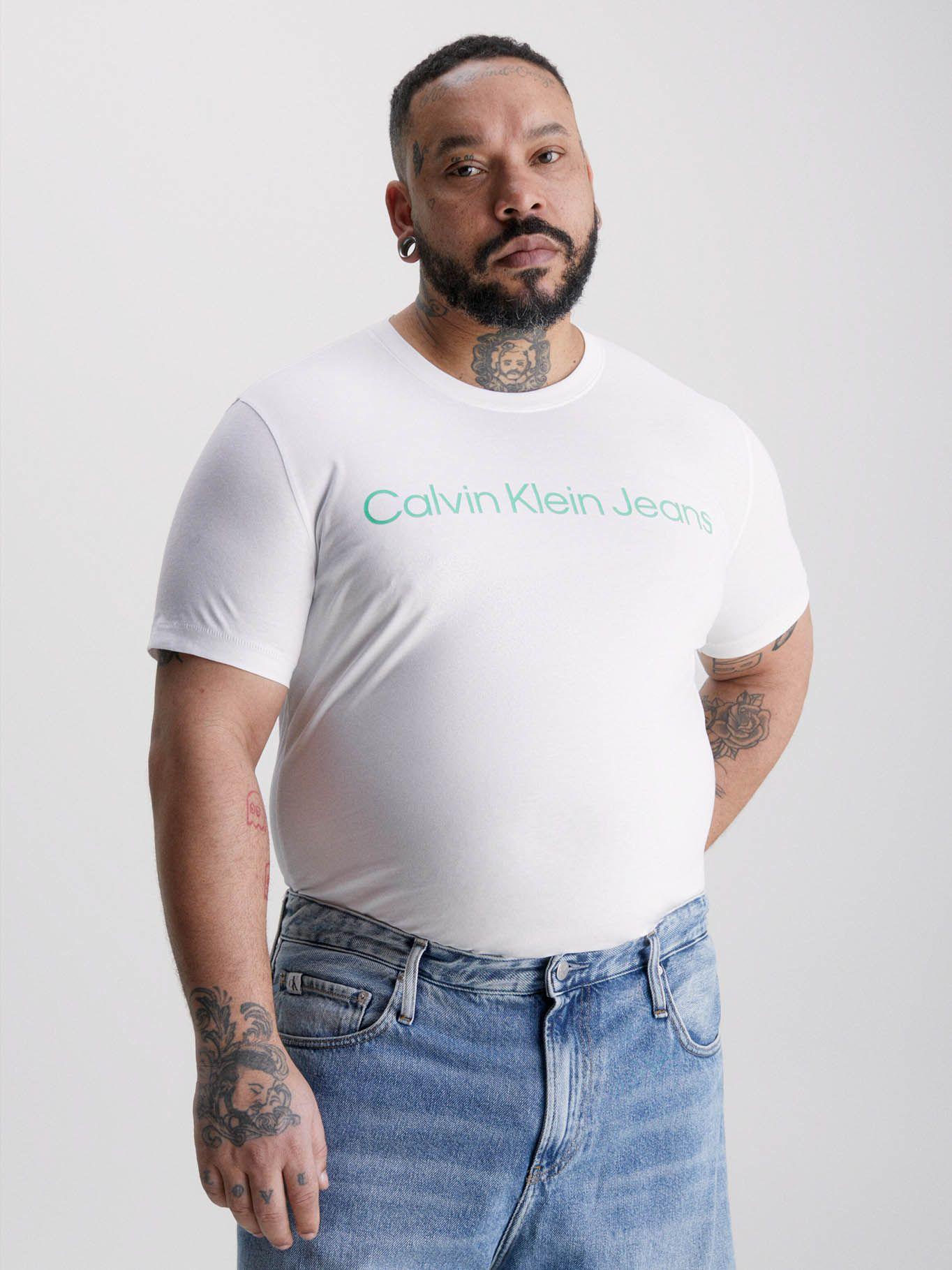 Camiseta con logo en el pecho Blanco Calvin Klein-4