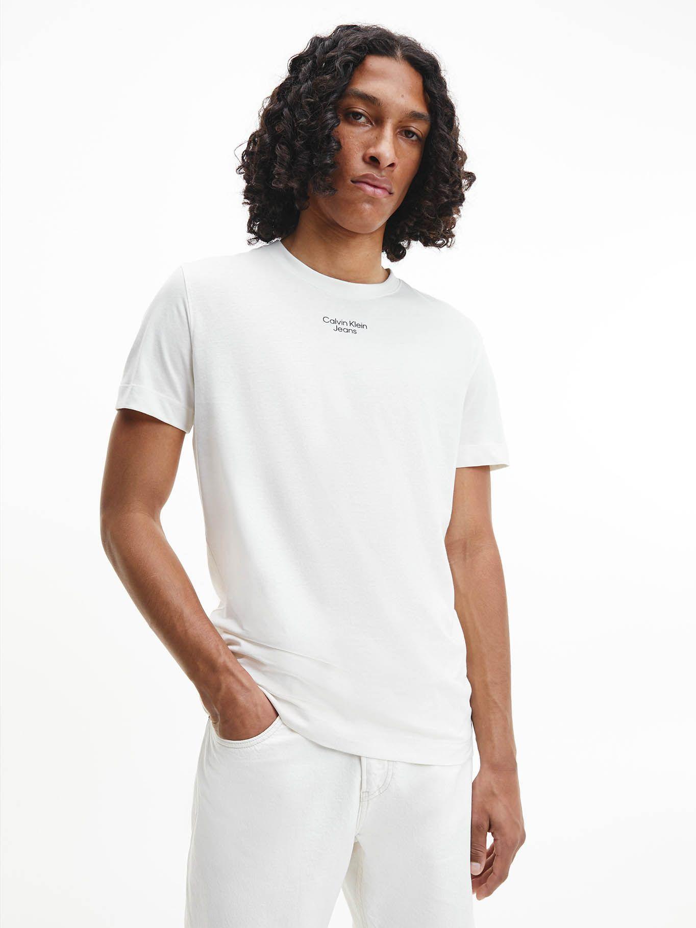 Camiseta slim de algodón orgánico Blanco Calvin Klein-0
