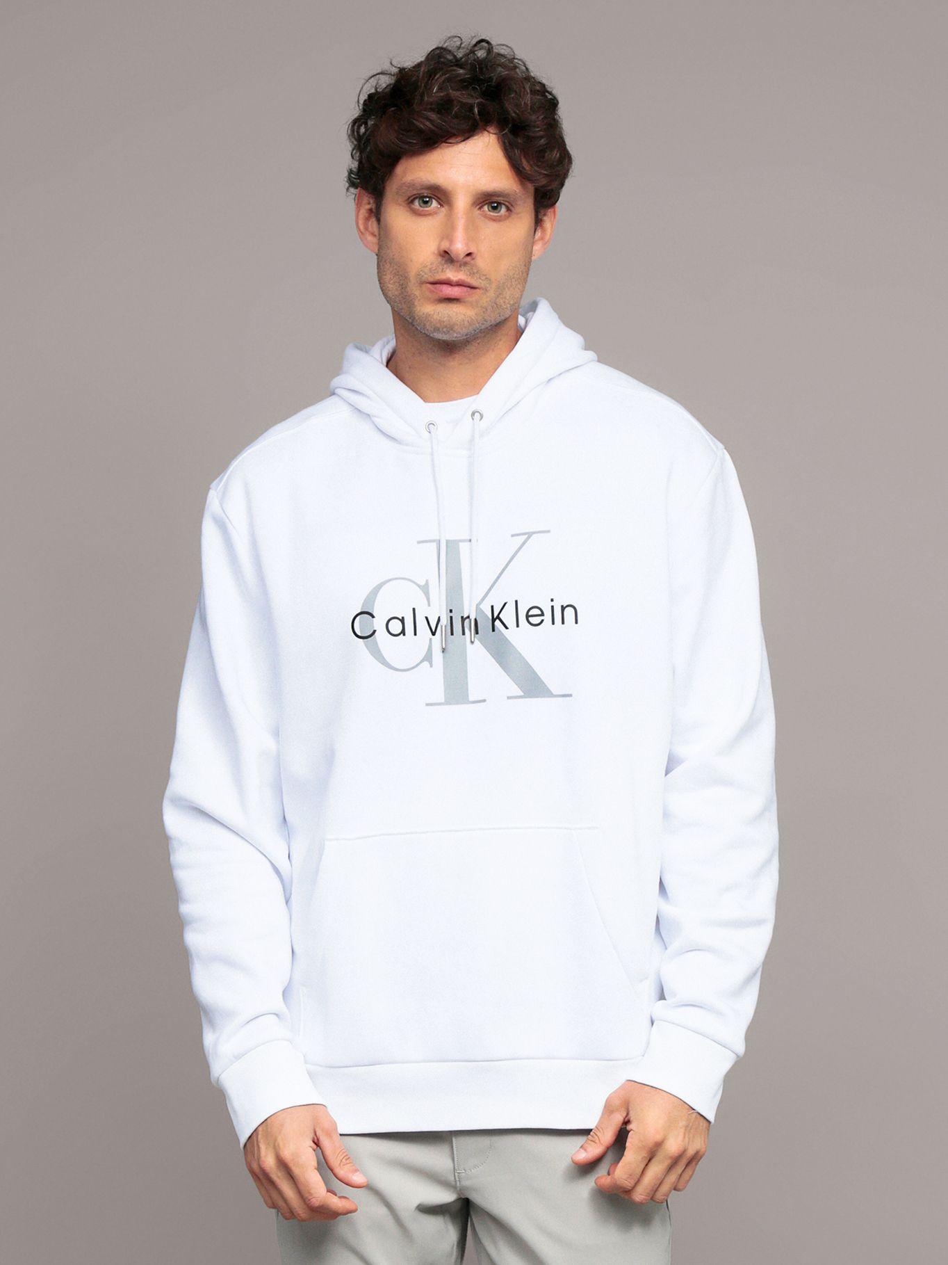 Polerón con Gorro Monograma Blanco Calvin Klein-0