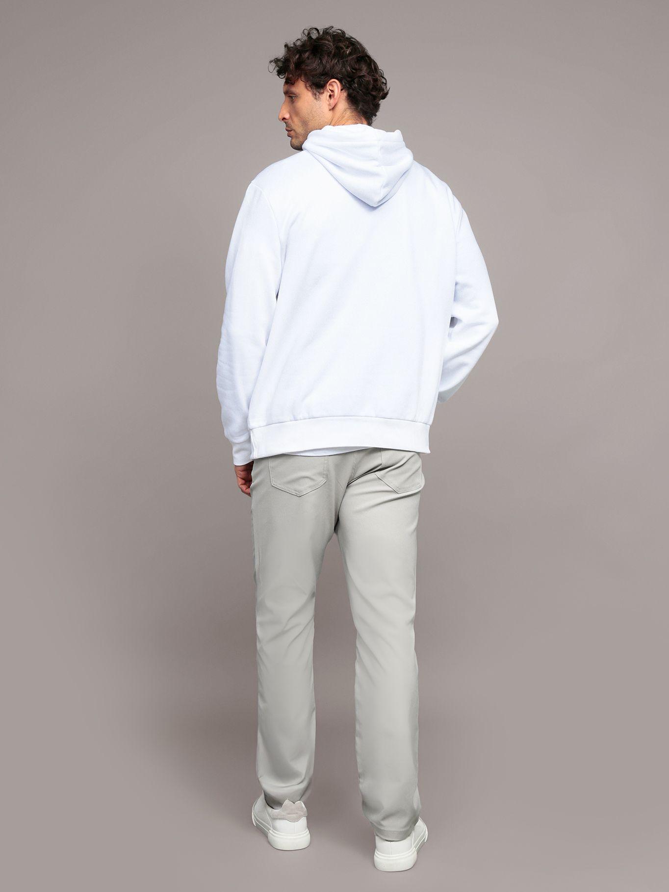 Polerón con Gorro Monograma Blanco Calvin Klein-2