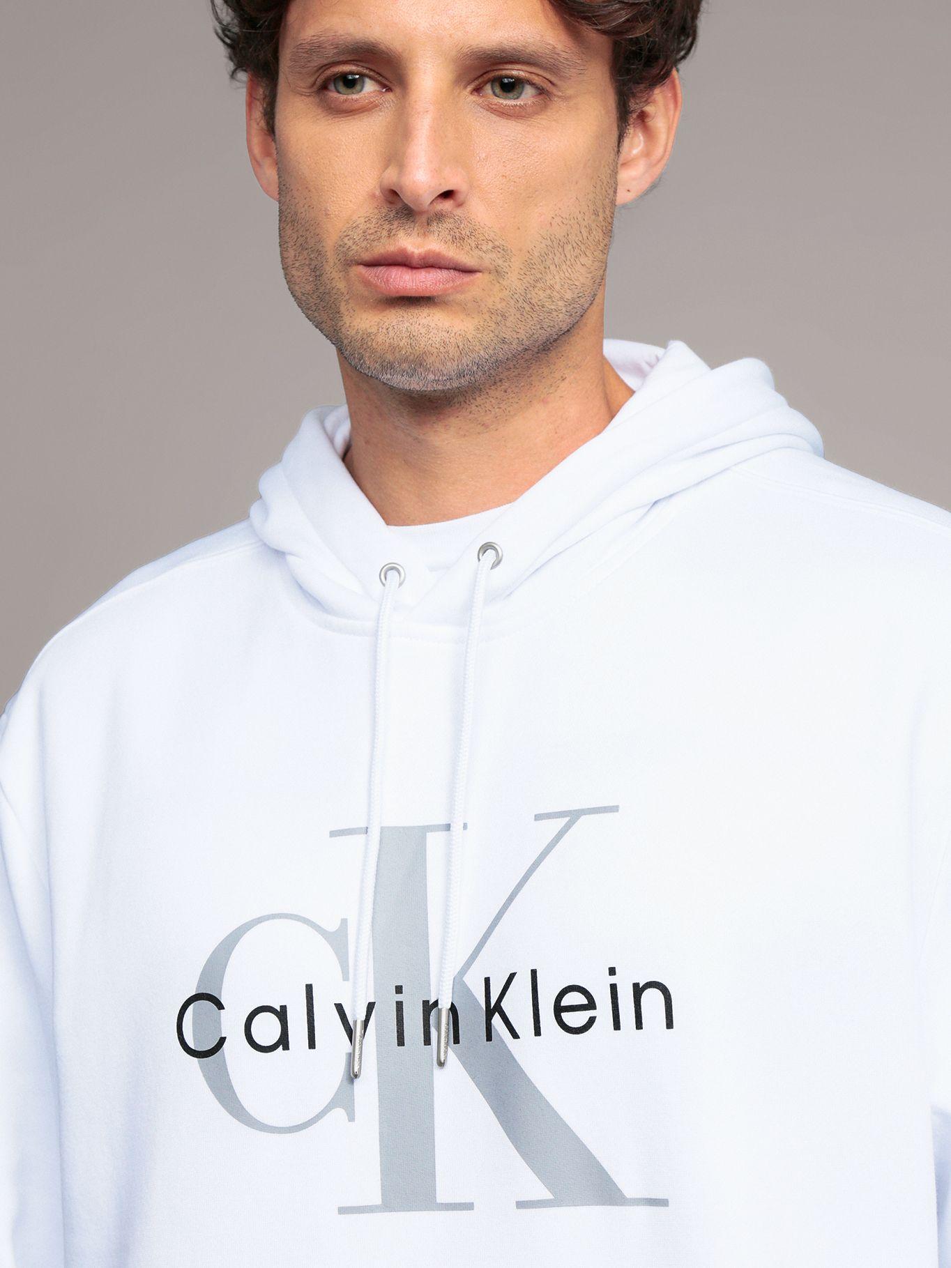 Polerón con Gorro Monograma Blanco Calvin Klein-4