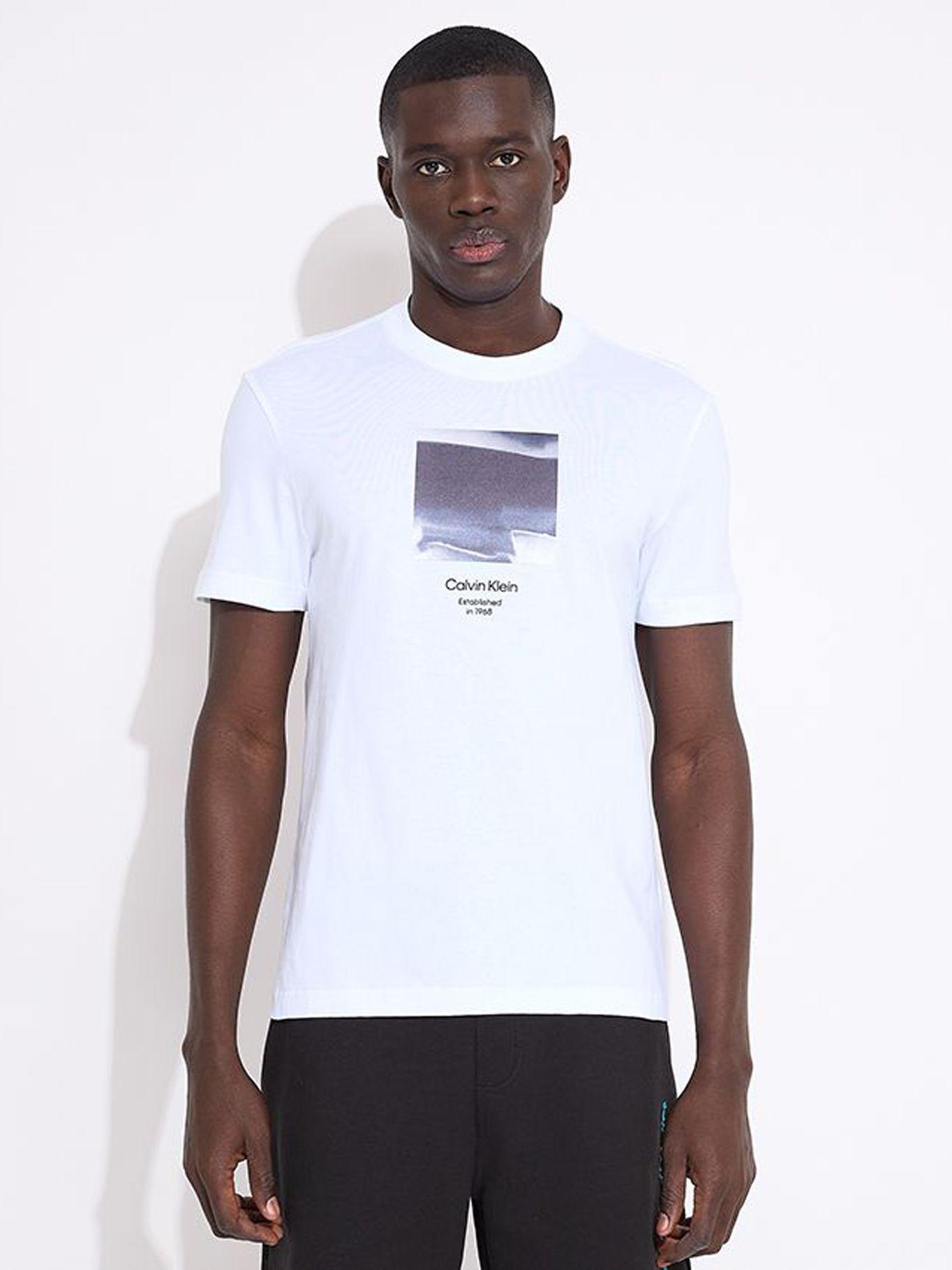 Polera Grafica Hombre Blanco Calvin Klein-0