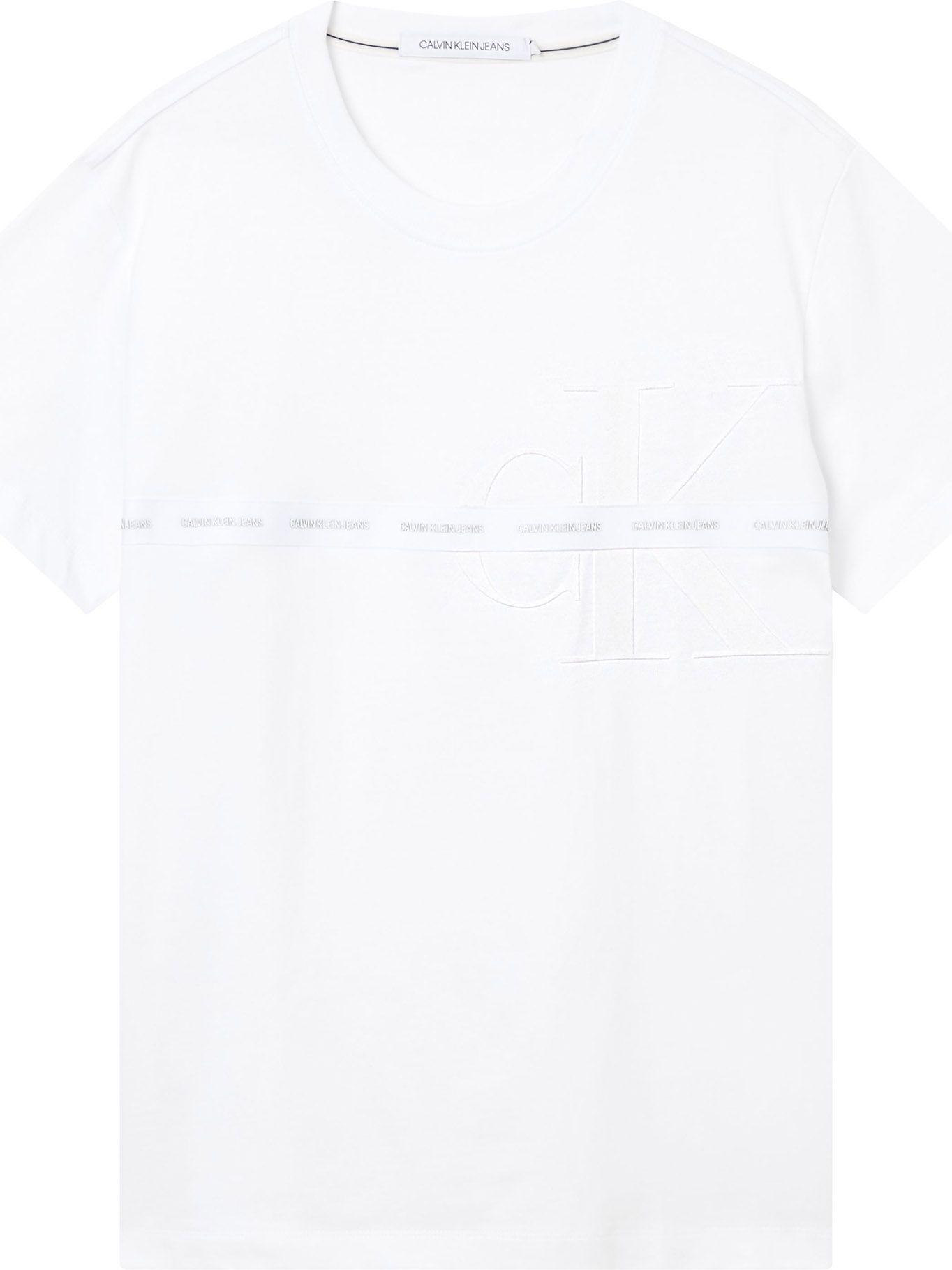 Polera Monogram Flock Tape Blanco Calvin Klein-1