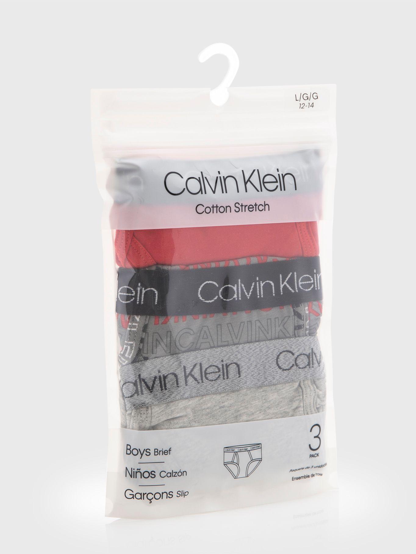 Pack 3 Slips Niño Delta Rojo/Gris Calvin Klein-3