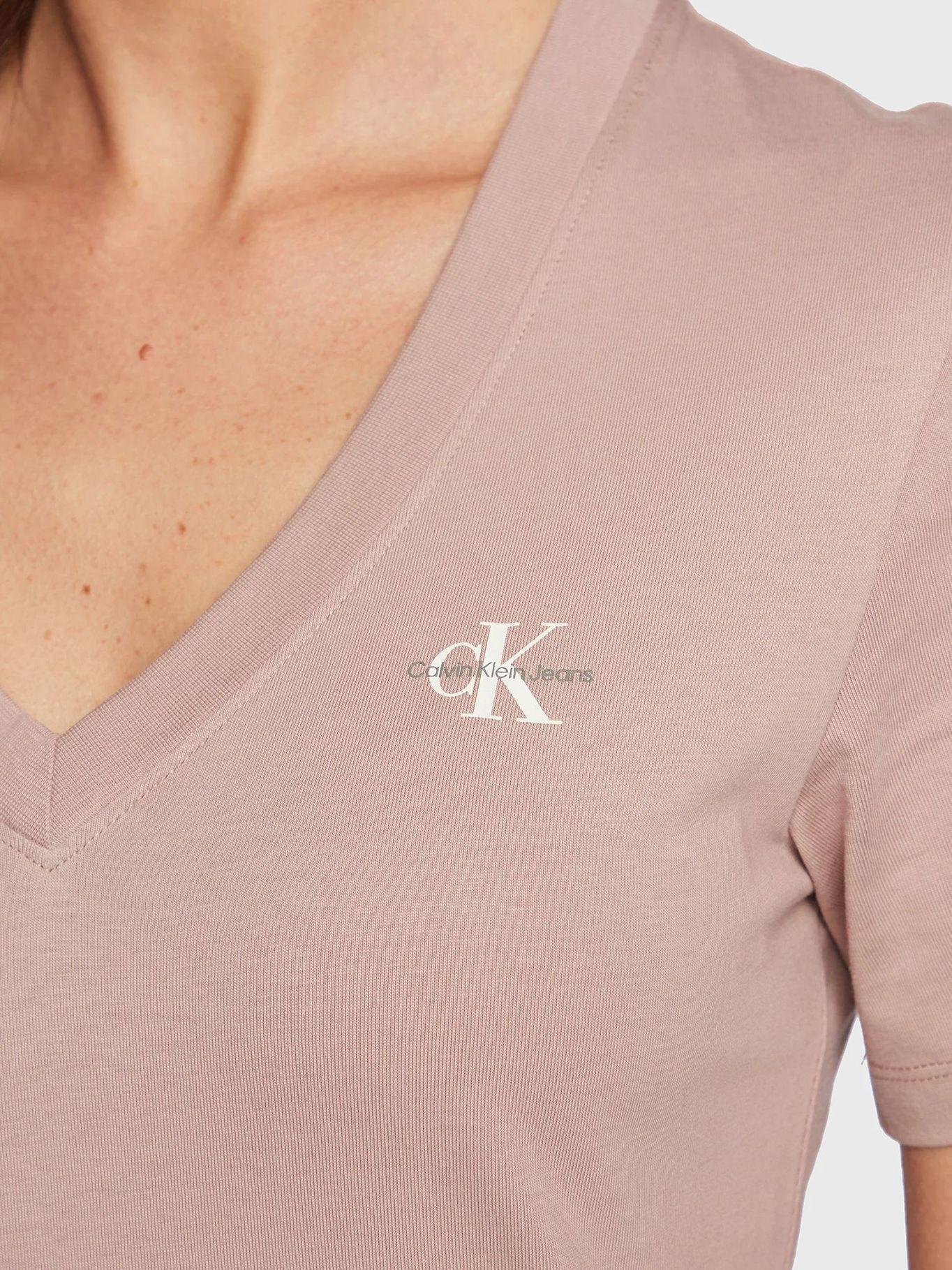 Camiseta de algodón orgánico Rosado Calvin Klein-3
