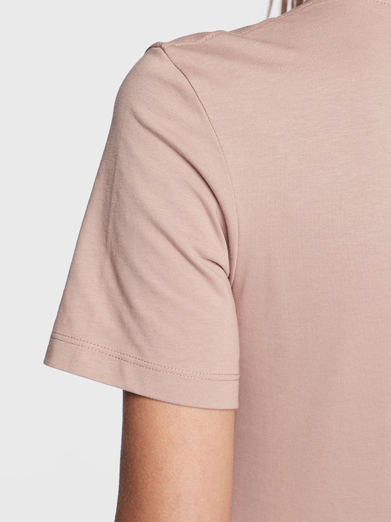 Camiseta de algodón orgánico Rosado Calvin Klein-4