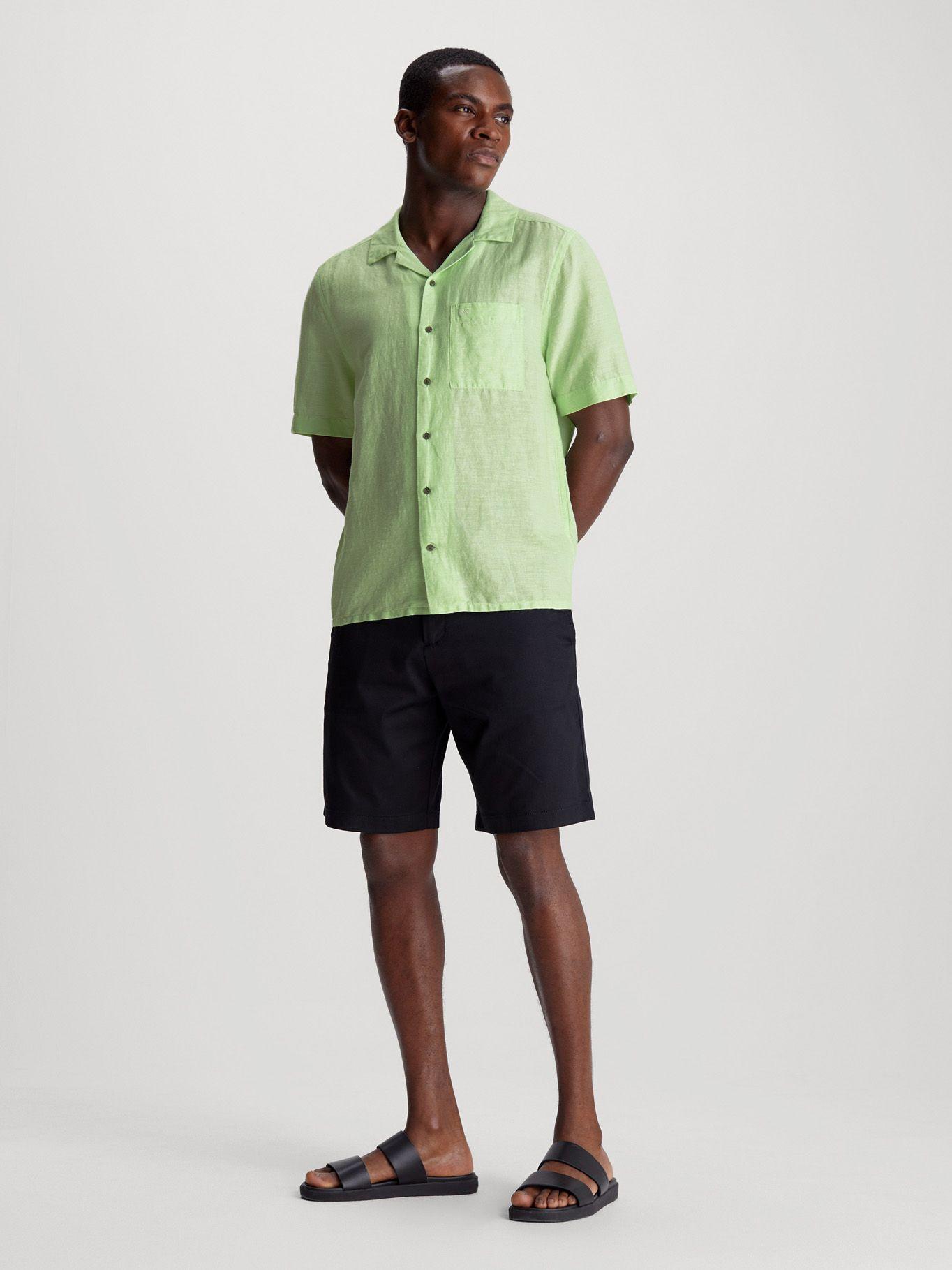 Camisa Linen Cotton Cuban Verde Calvin Klein-1