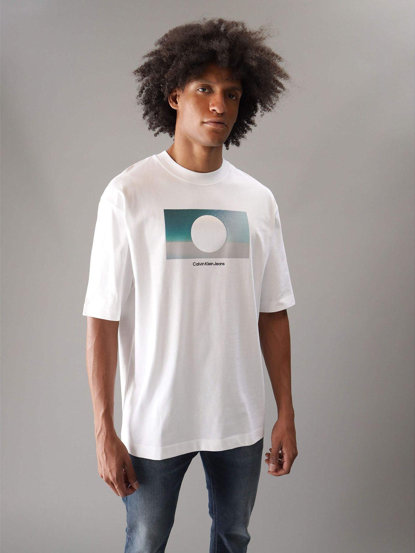 Polera Cut Out Box Graphic Blanco Calvin Klein-0