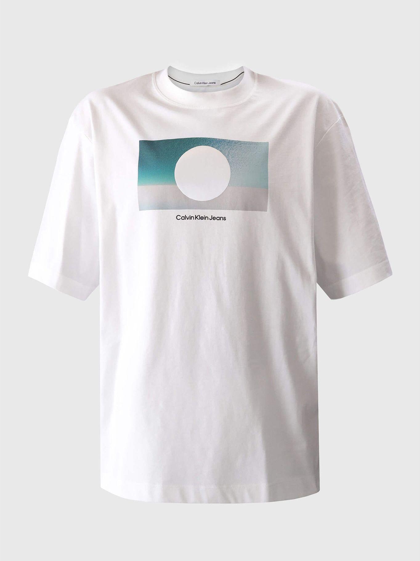 Polera Cut Out Box Graphic Blanco Calvin Klein-4
