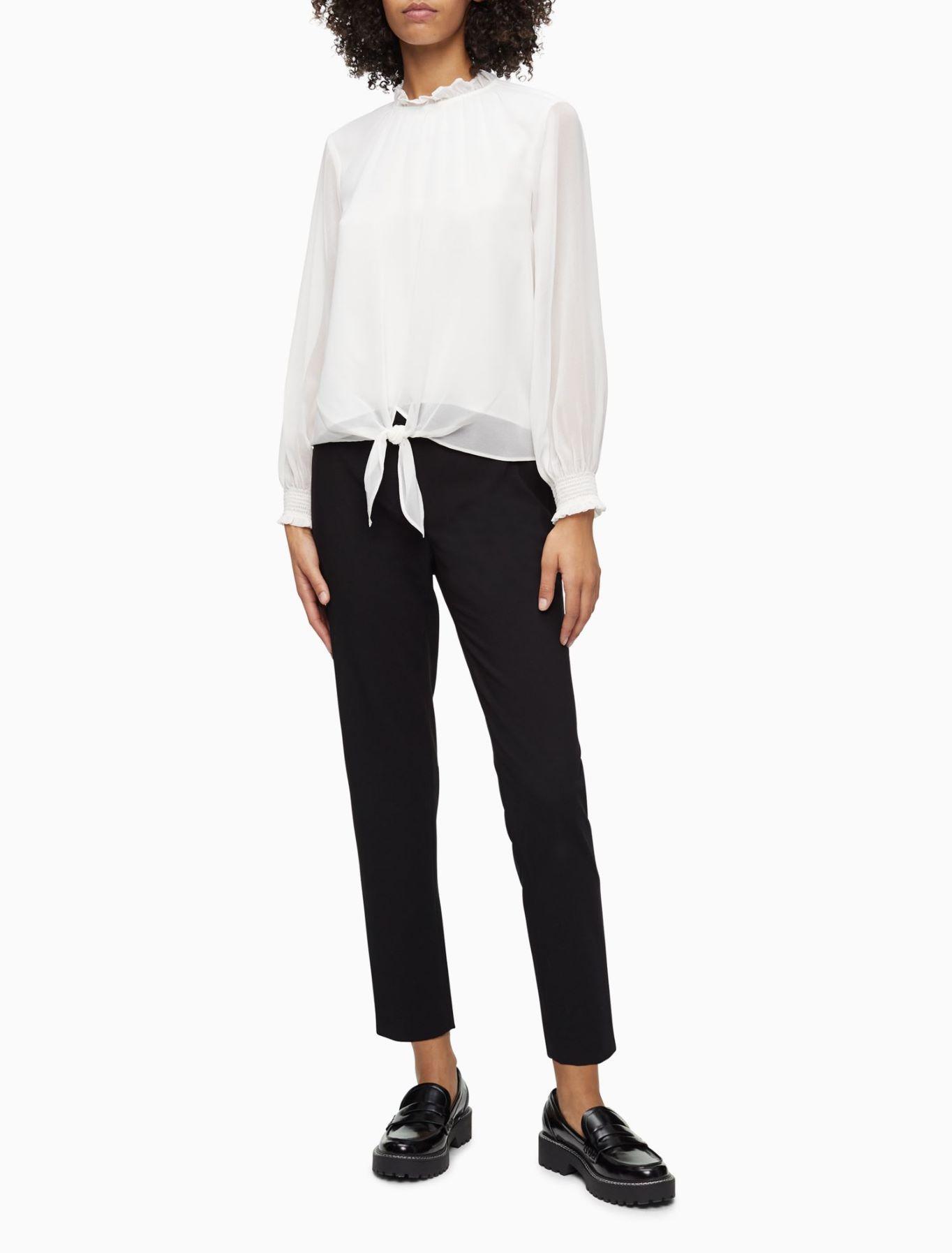 Blusa Tie Front Blanco Calvin Klein-0