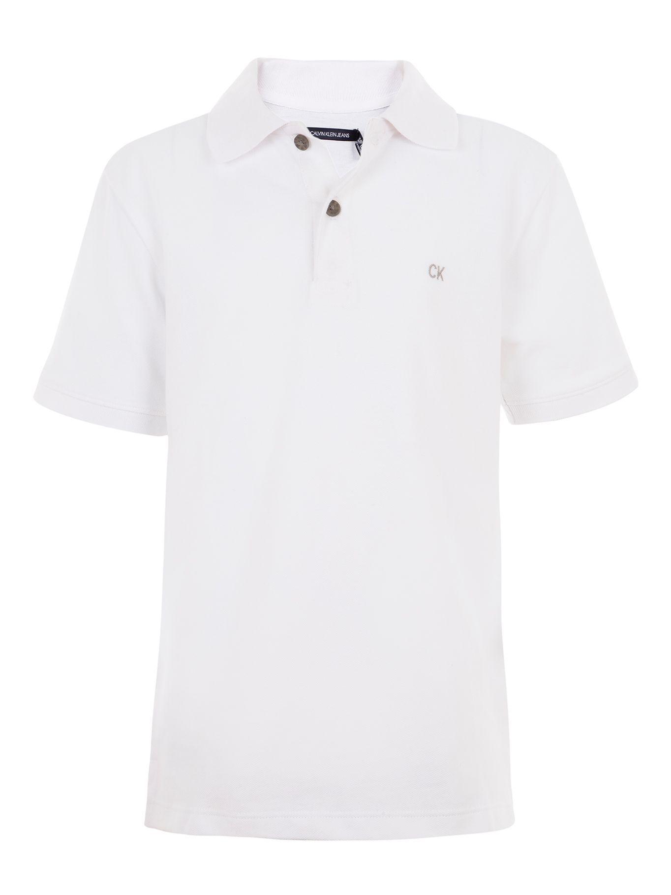 Polo Niño Logo Pique. Blanco Calvin Klein-0