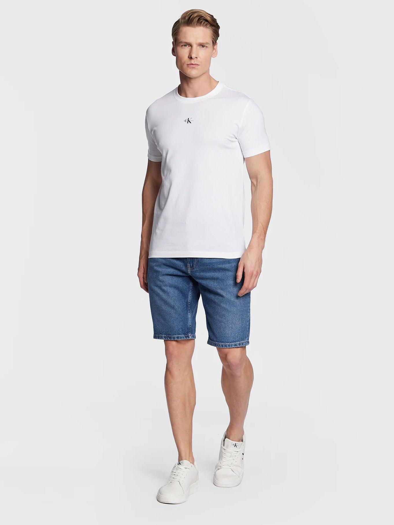 Camiseta de algodón orgánico con monograma Blanco Calvin Klein J30J322466-YAF-1