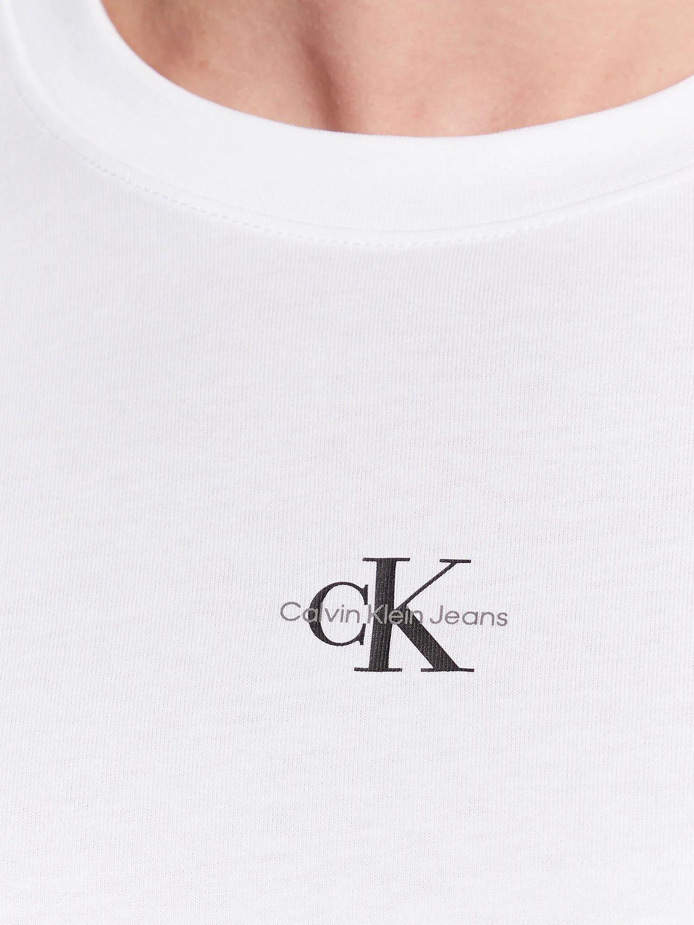 Camiseta de algodón orgánico con monograma Blanco Calvin Klein J30J322466-YAF-3