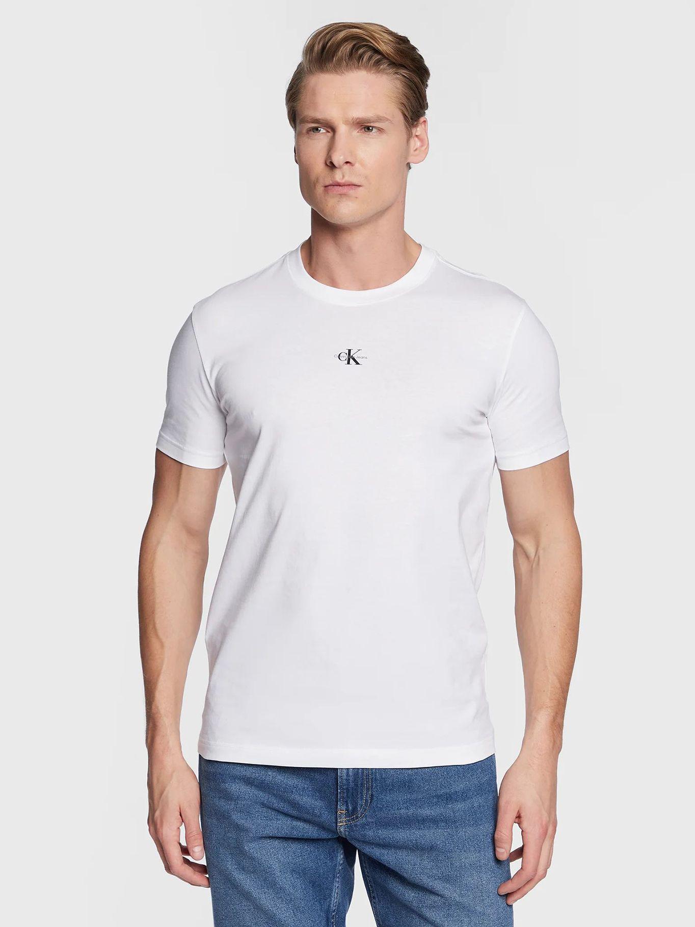 Camiseta de algodón orgánico con monograma Blanco Calvin Klein J30J322466-YAF-0