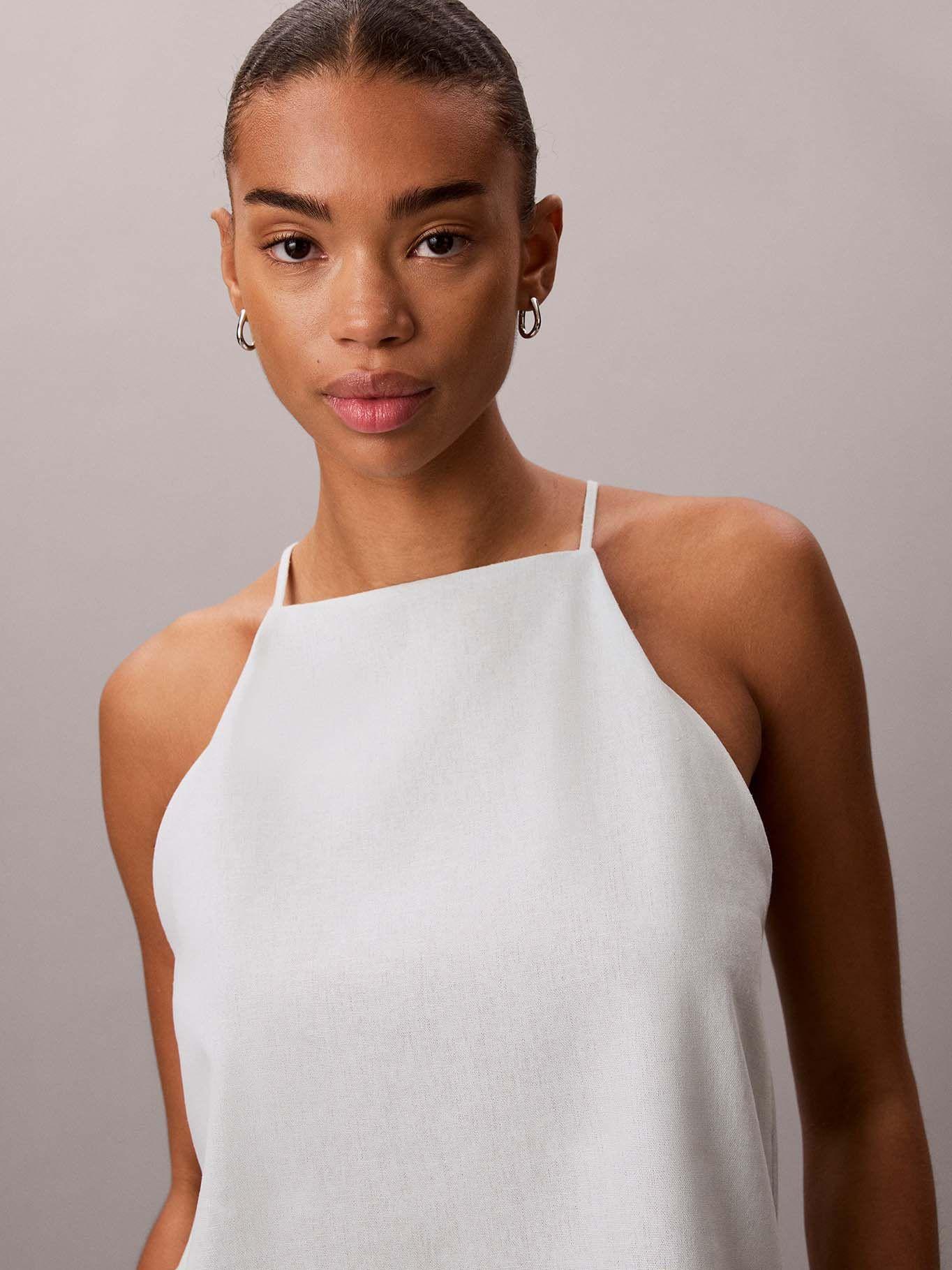 Top de Lino con Tirantes Gris Calvin Klein-3