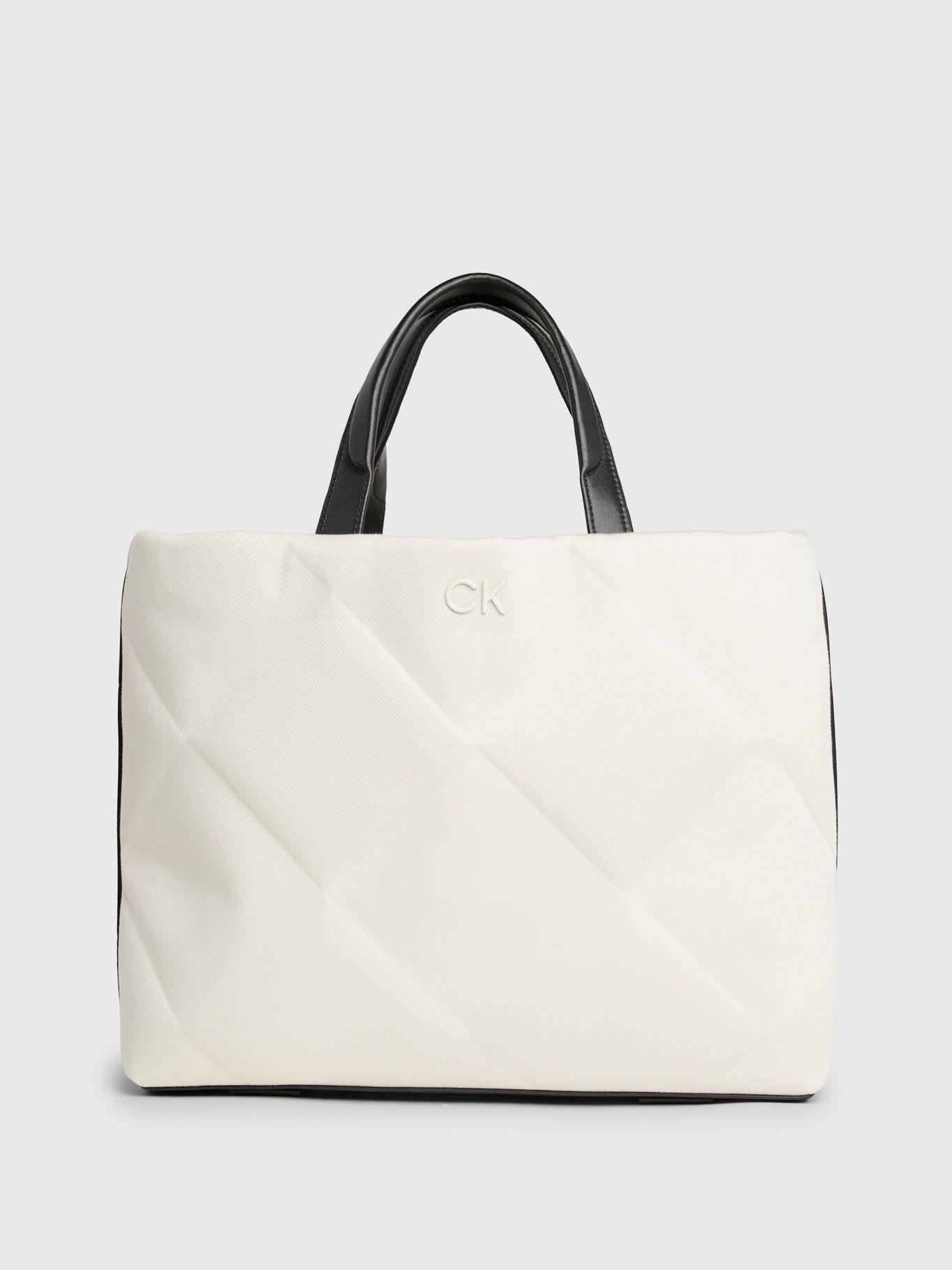 Cartera Shopper Quilt Canvas Blanco Calvin Klein-0