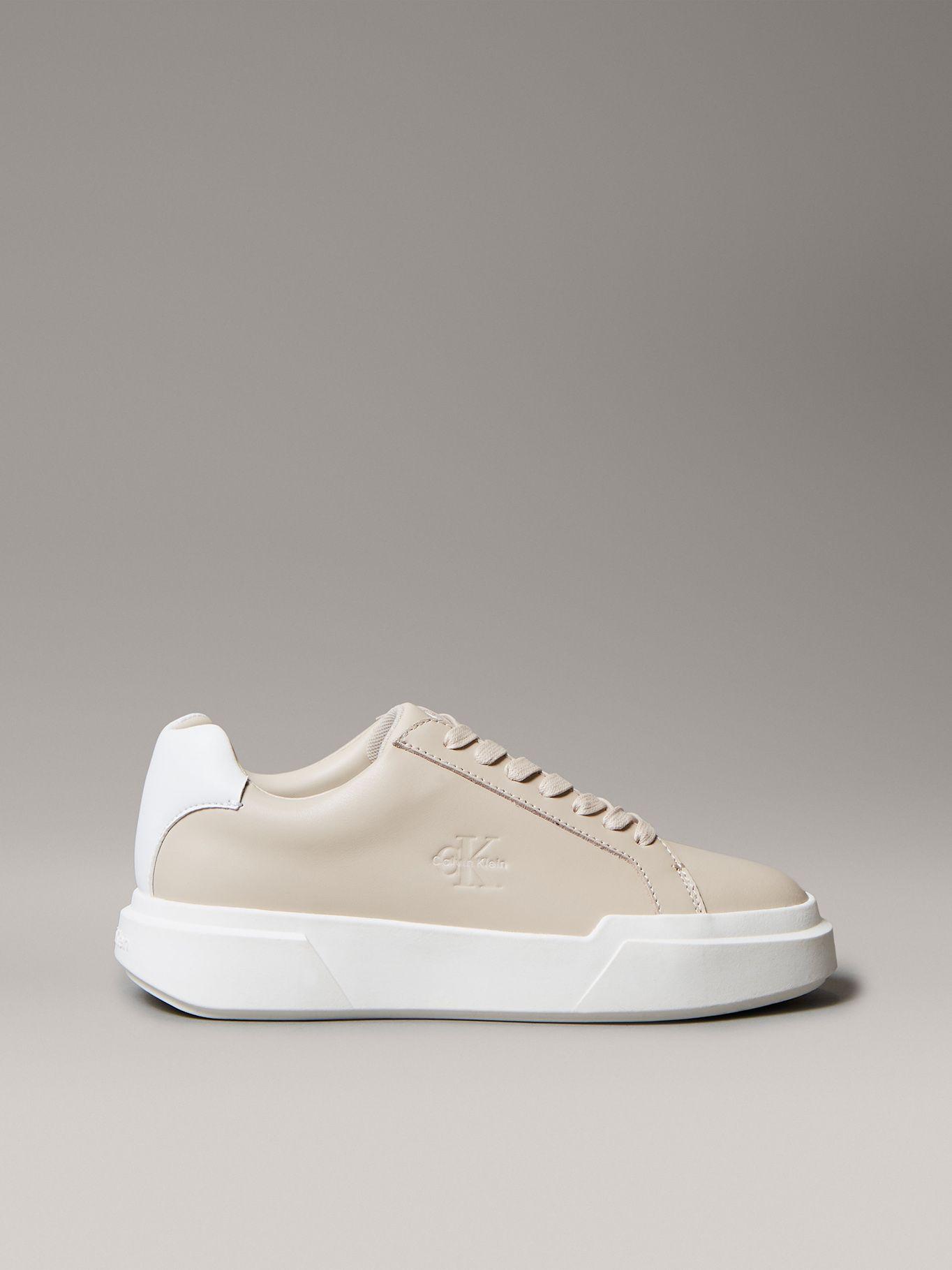 Zapatillas Chunky de Cuero Beige Calvin Klein Mujer-4
