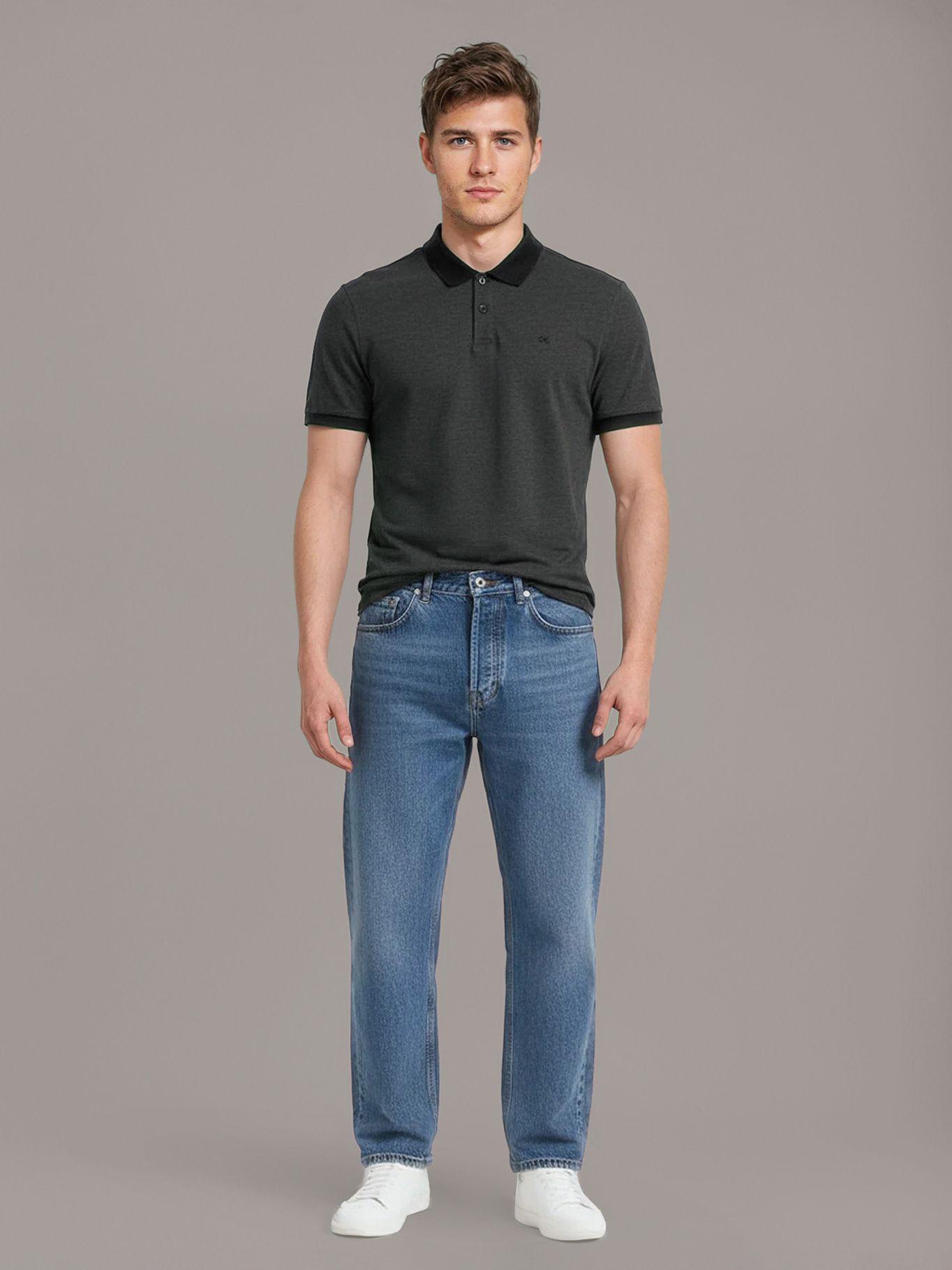 Polo Jacquard De Micro Logo Gris Calvin Klein-1