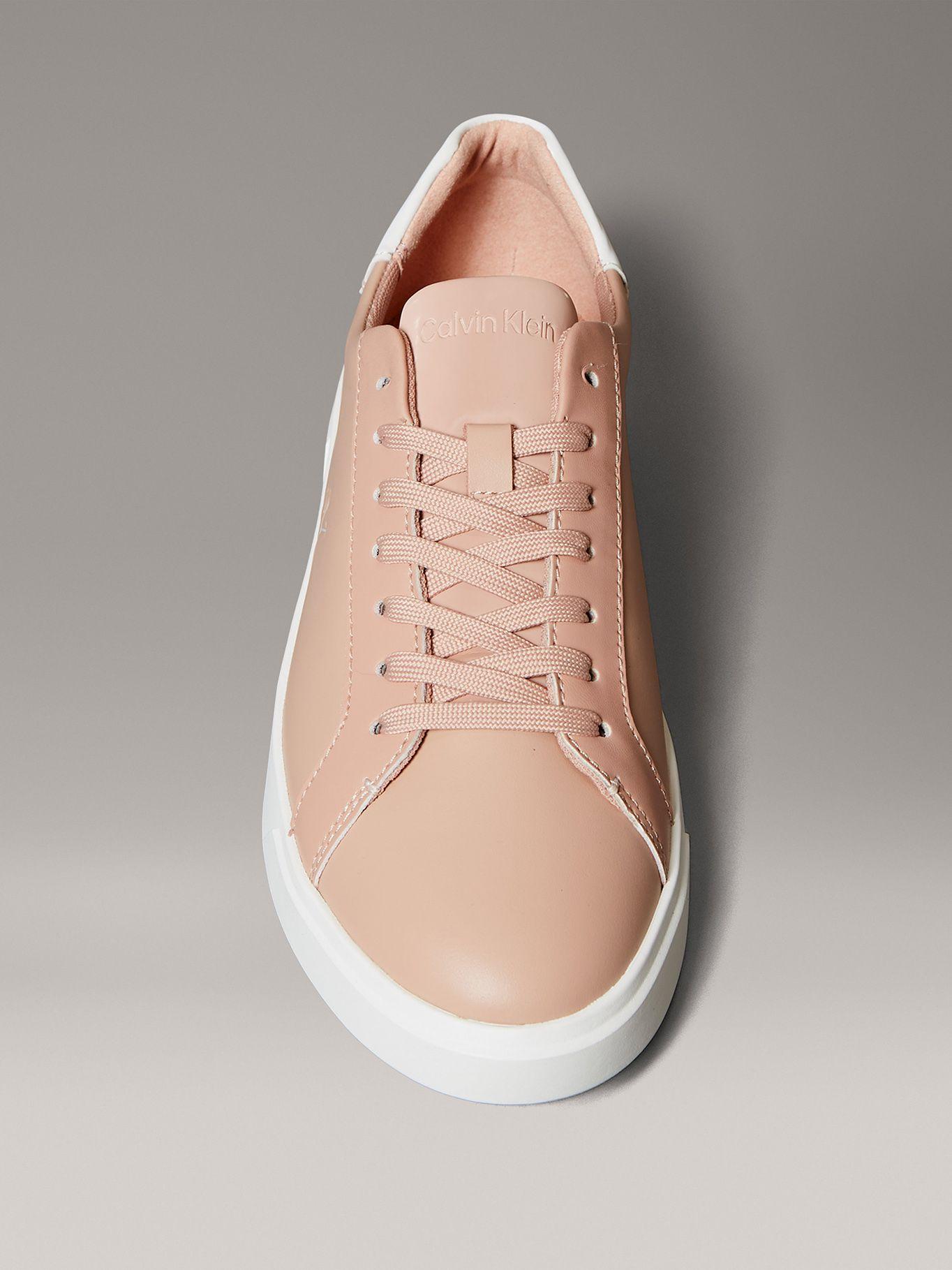 Zapatillas de Cuero con Logo Rosado Calvin Klein Mujer-2