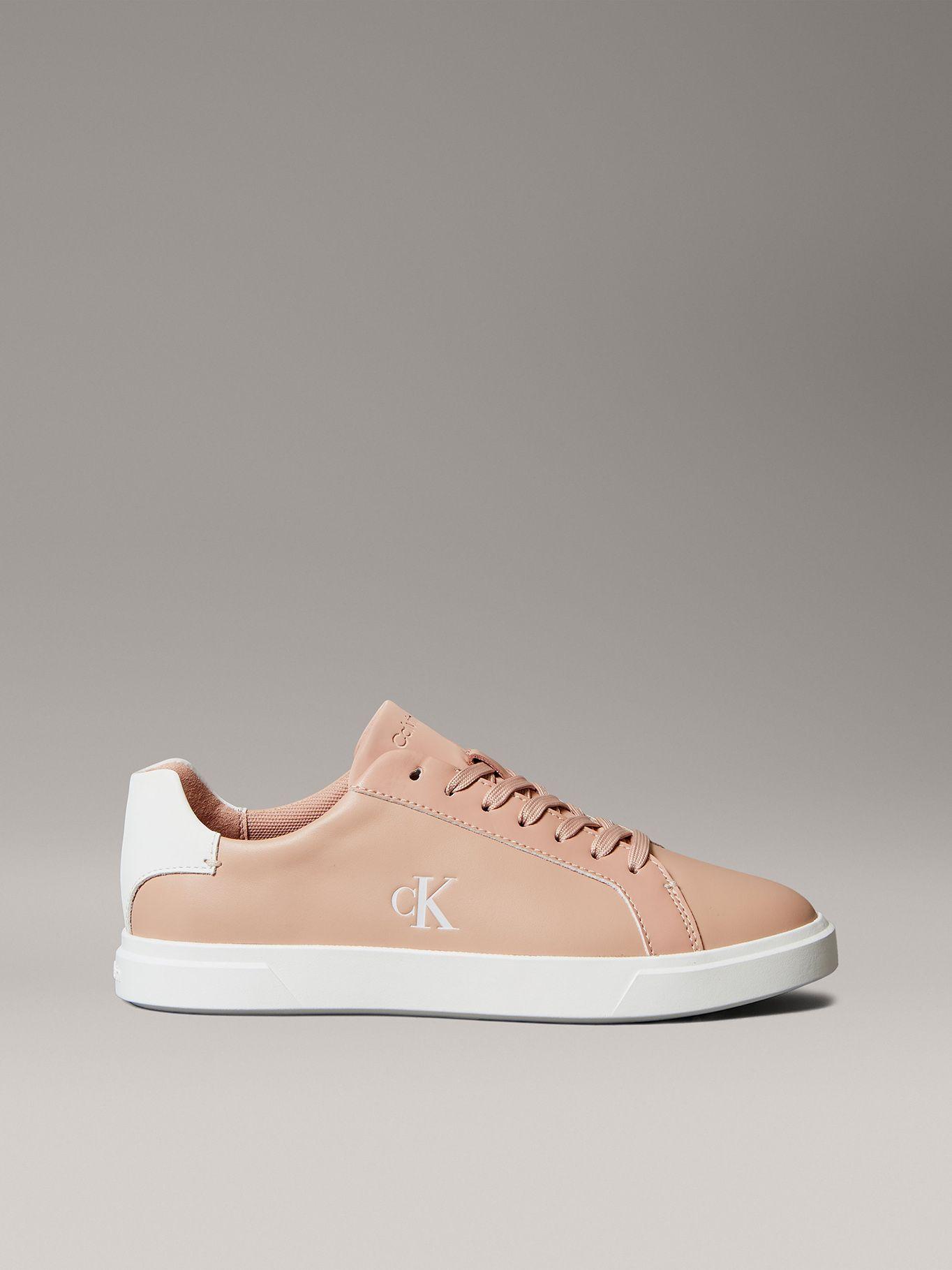 Zapatillas de Cuero con Logo Rosado Calvin Klein Mujer-4