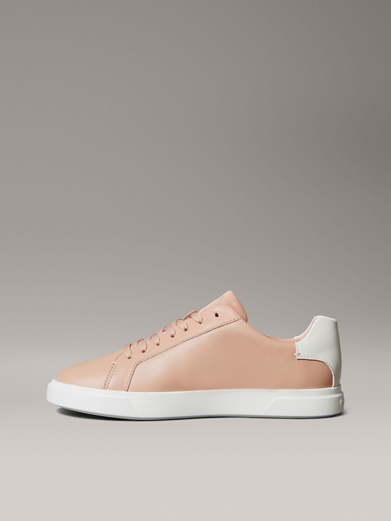 Zapatillas de Cuero con Logo Rosado Calvin Klein Mujer-5