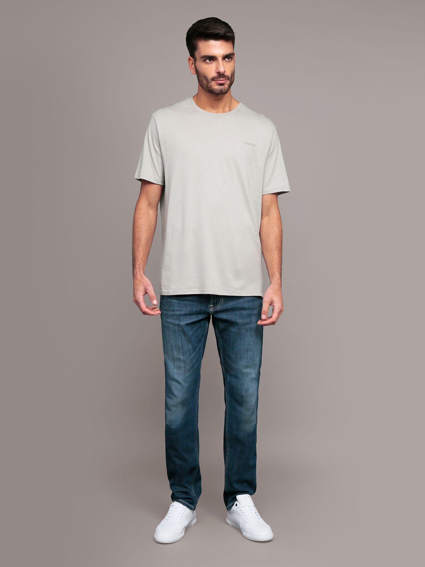 Polera solid liquid con logo Gris Calvin Klein-1