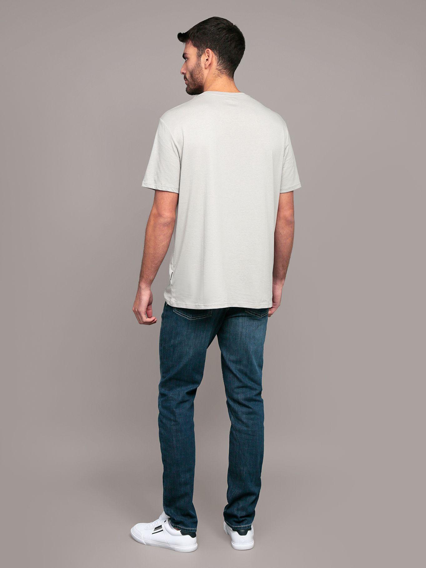 Polera solid liquid con logo Gris Calvin Klein-2