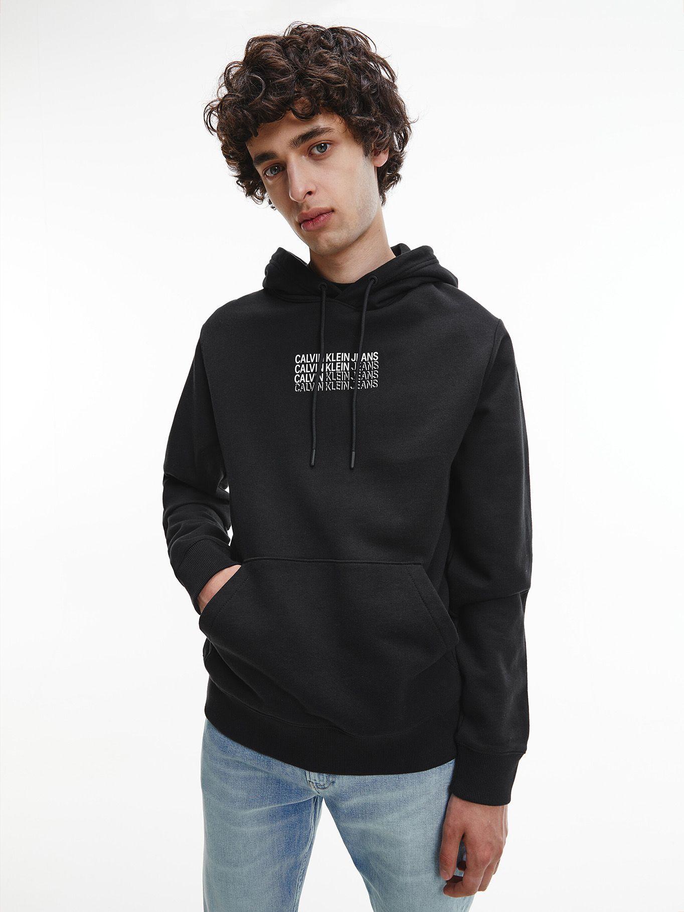 Hoodie Repeat Shadow Negro Calvin Klein-0
