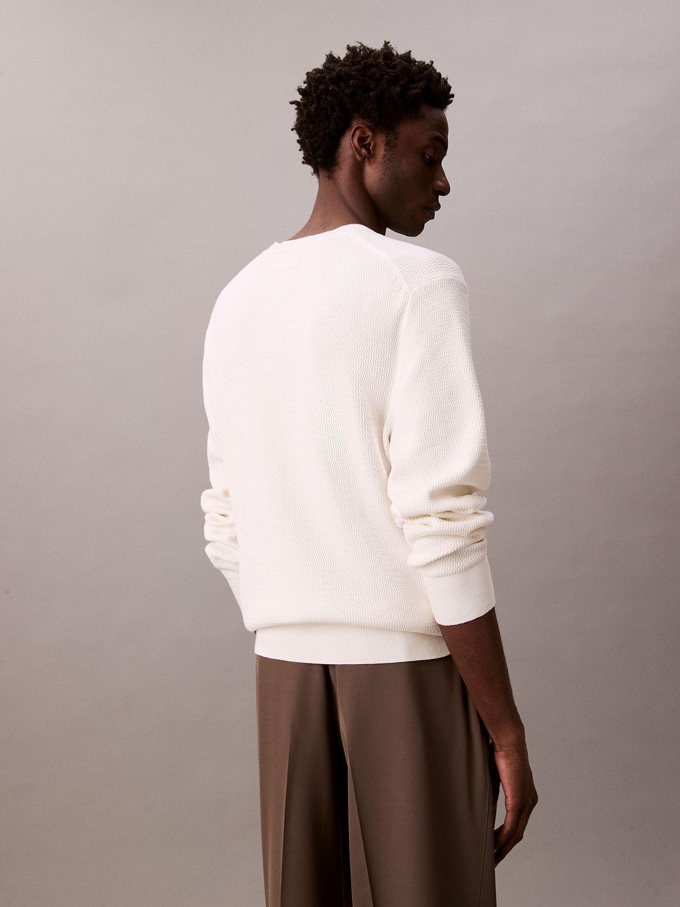 Sweater de Algodón Texturizado Blanco Calvin Klein-2