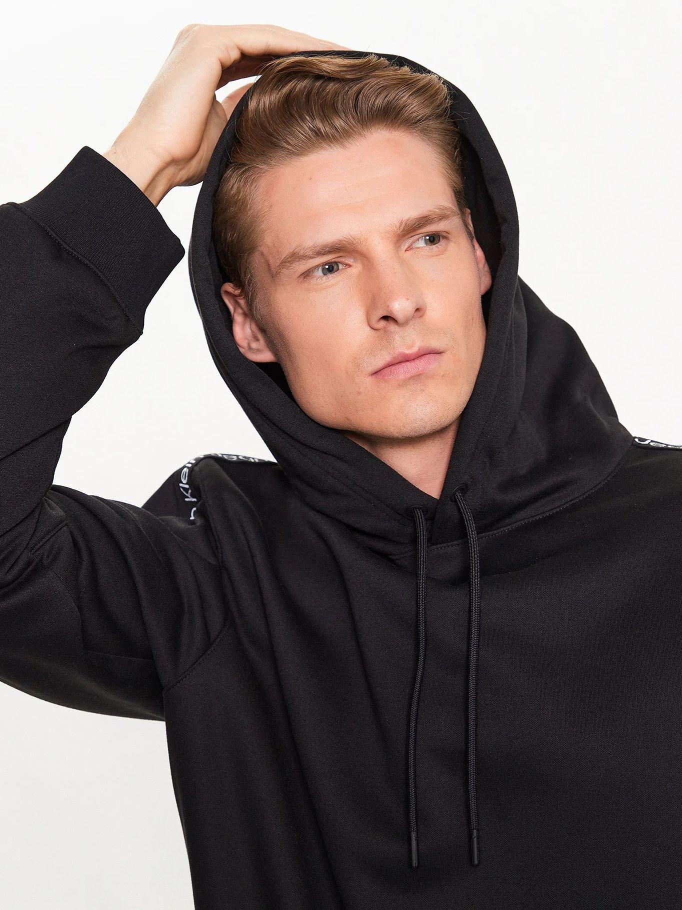 Polerón con Gorro Tape Negro Calvin Klein-3