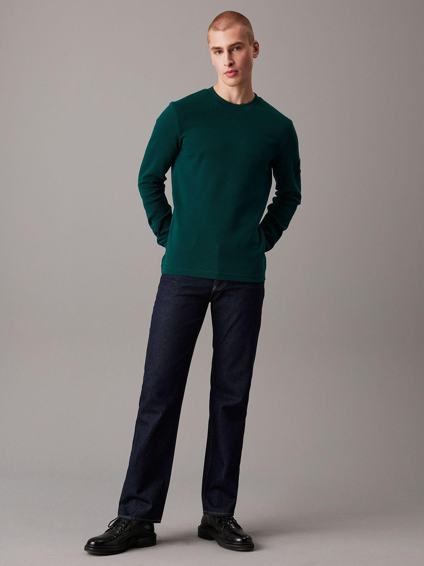 Polera LS Badge Waffle Verde Calvin Klein-1
