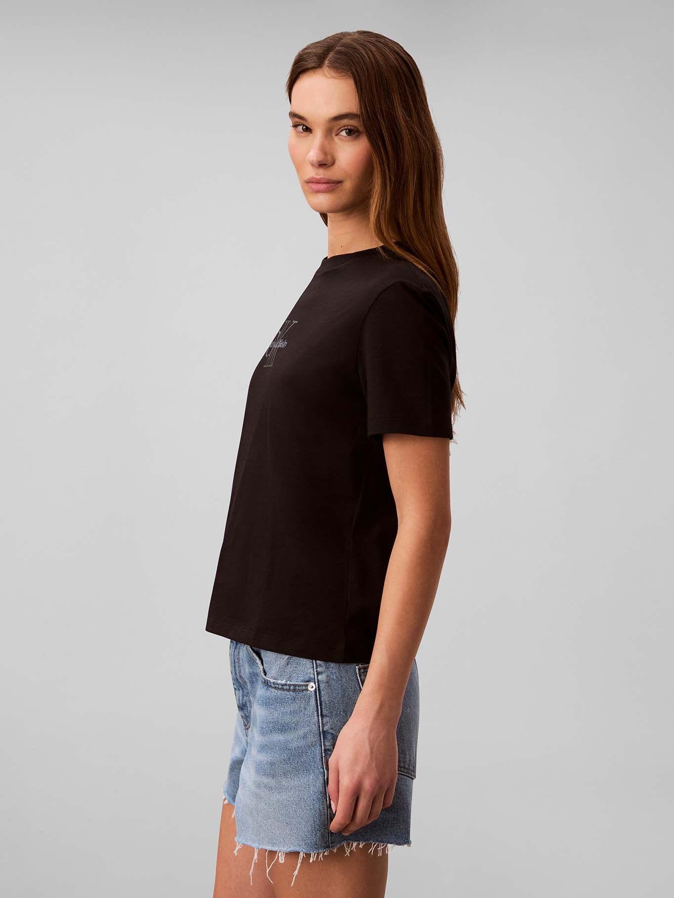 Polera Clásica con Monologo Negro Calvin Klein-3