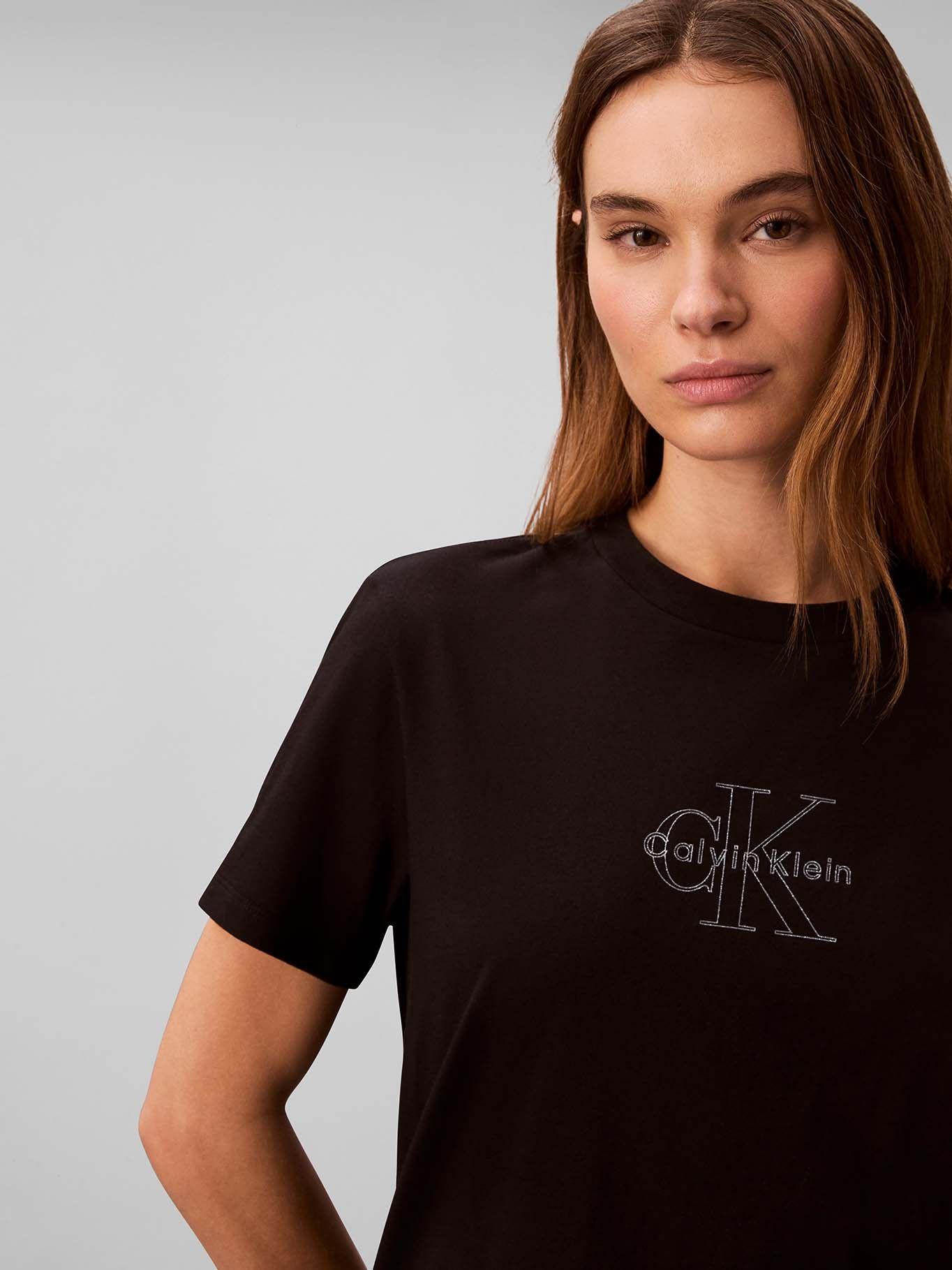 Polera Clásica con Monologo Negro Calvin Klein-4