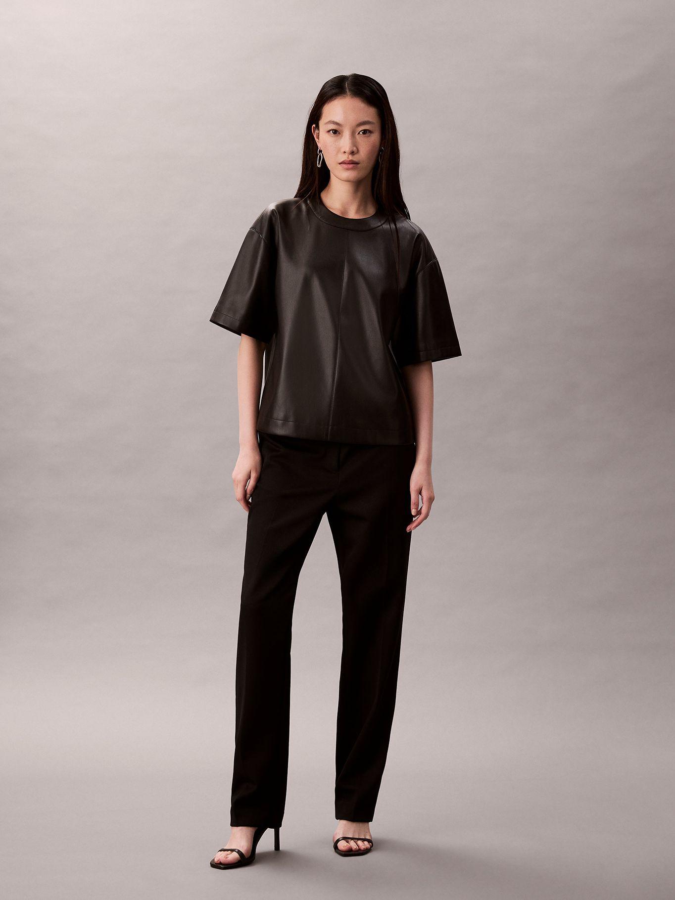 Polera con Efecto Cuero Negro Calvin Klein-1