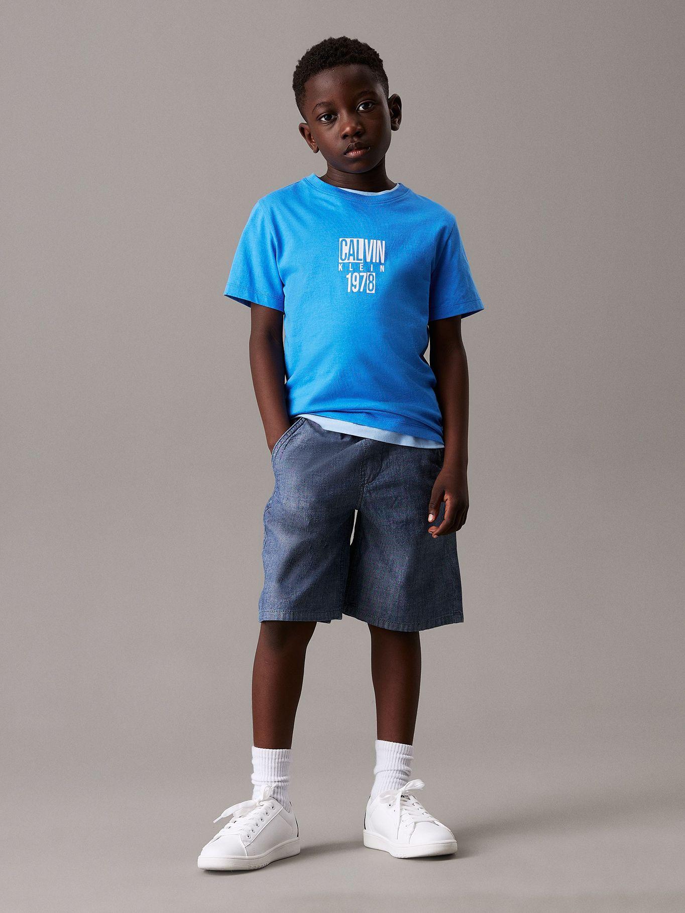 Short Niño Cambray Azul Calvin Klein-0