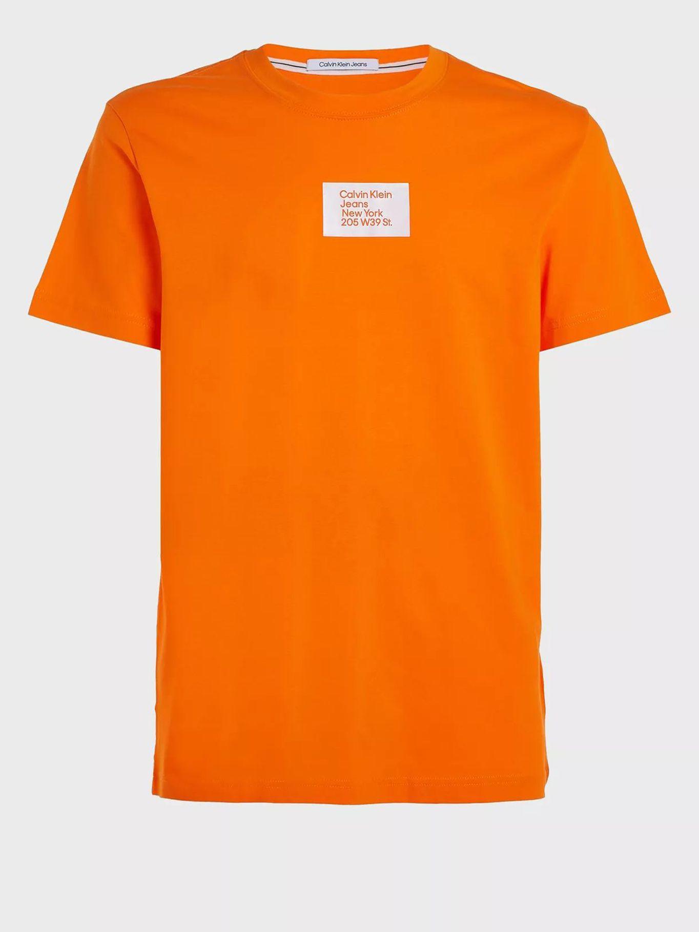 Camiseta con insignia Naranja Calvin Klein-3