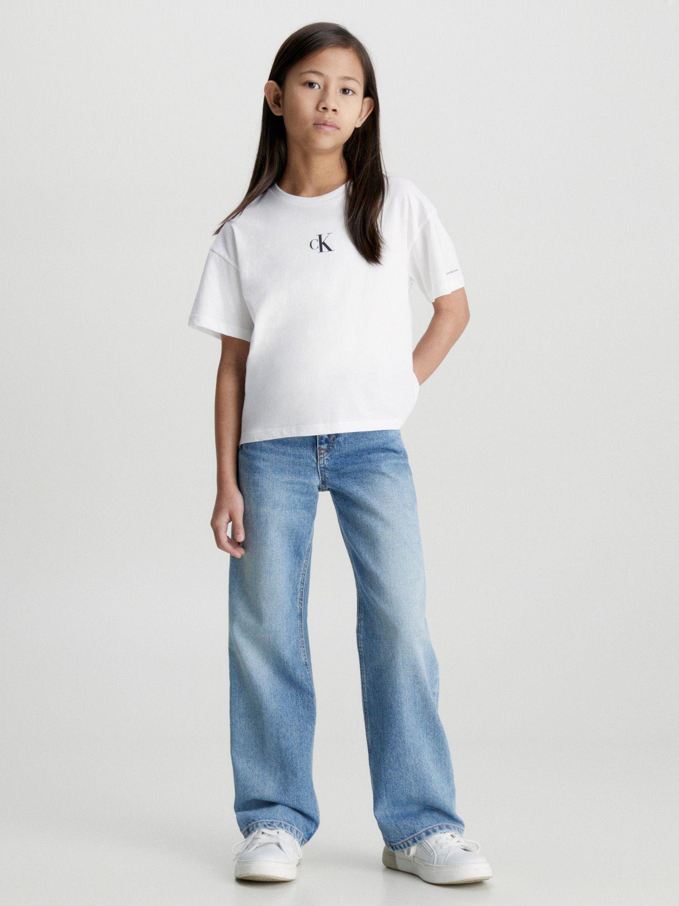 Polera Niña Ck Logo Boxy Blanco Calvin Klein-1