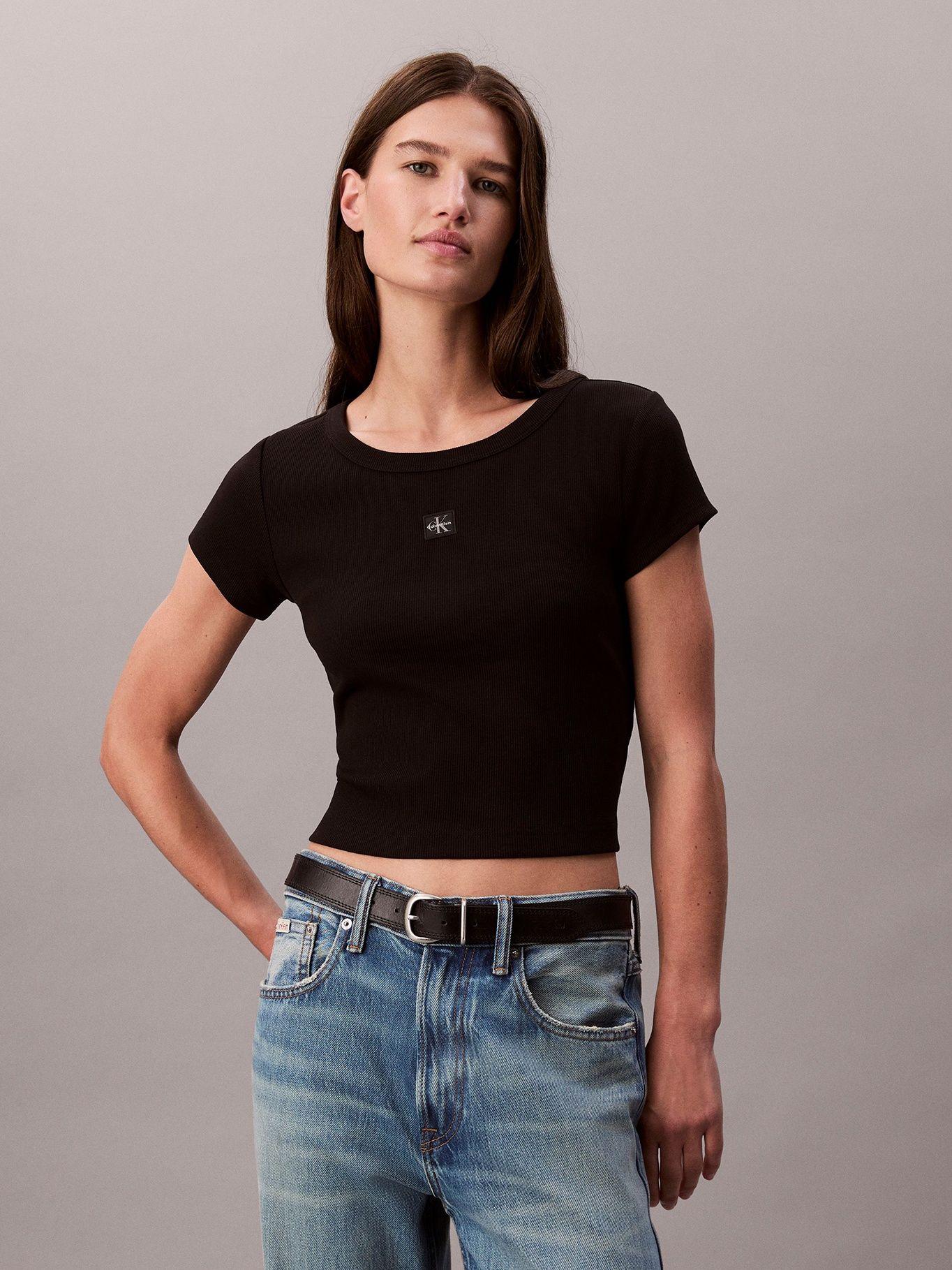 Polera Cotton Stretch Rib Negro Calvin Klein-0