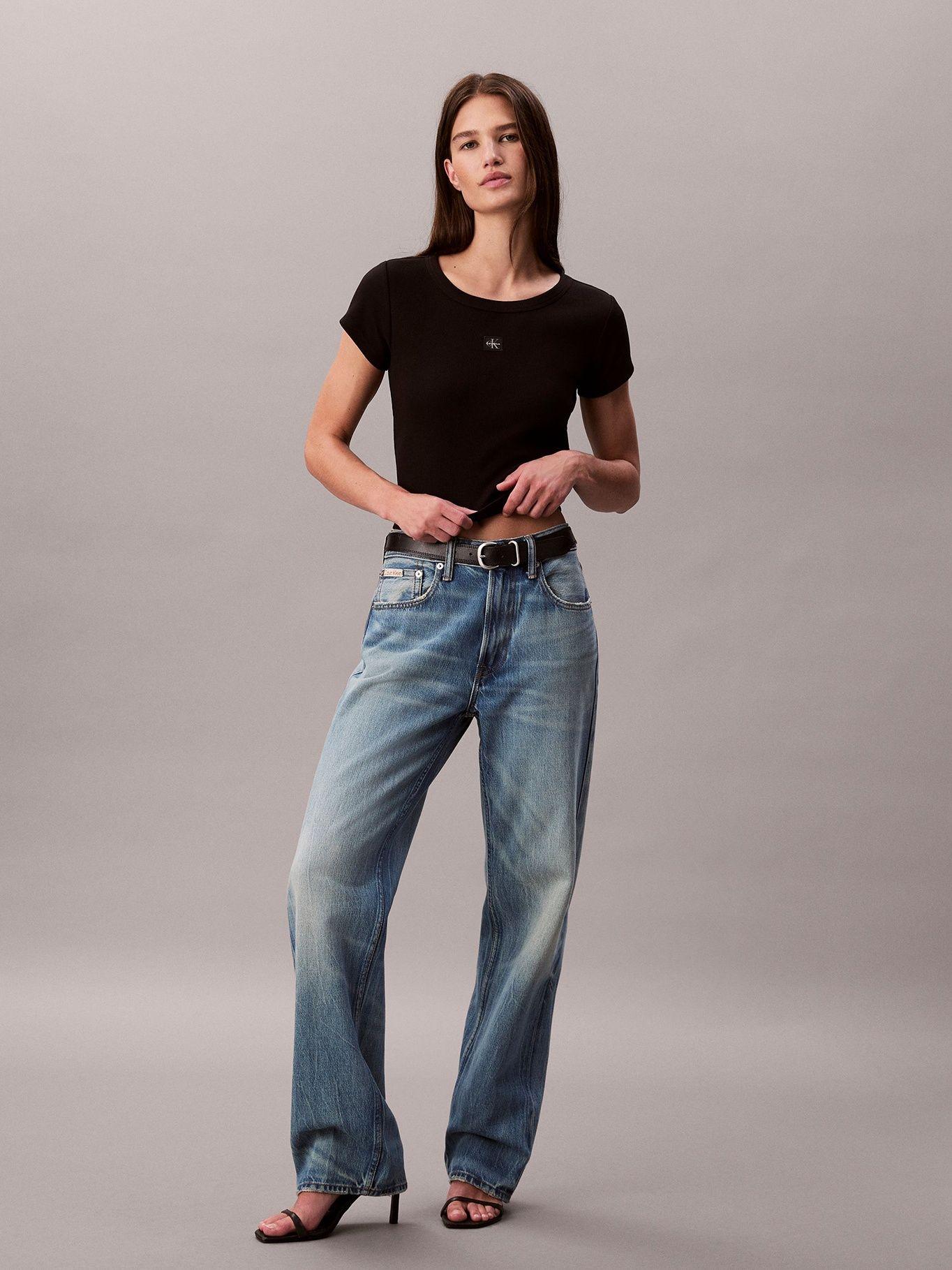 Polera Cotton Stretch Rib Negro Calvin Klein-1
