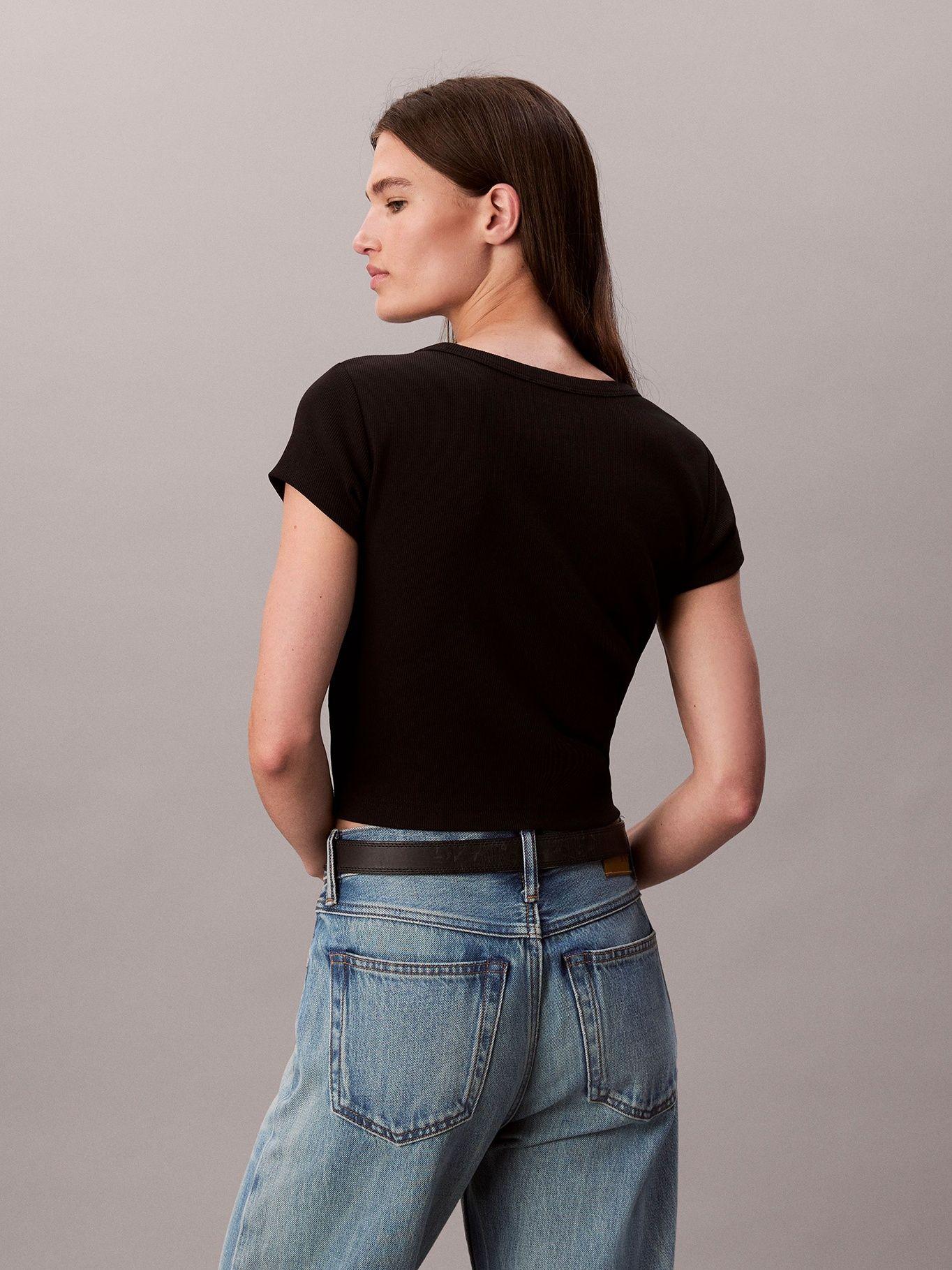 Polera Cotton Stretch Rib Negro Calvin Klein-2