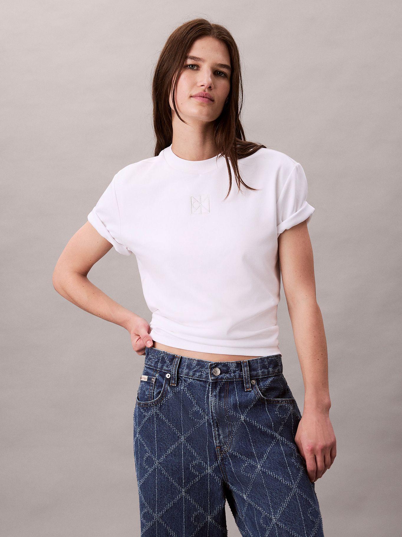 Polera Interlock Con Emblema CK Blanco Calvin Klein-0