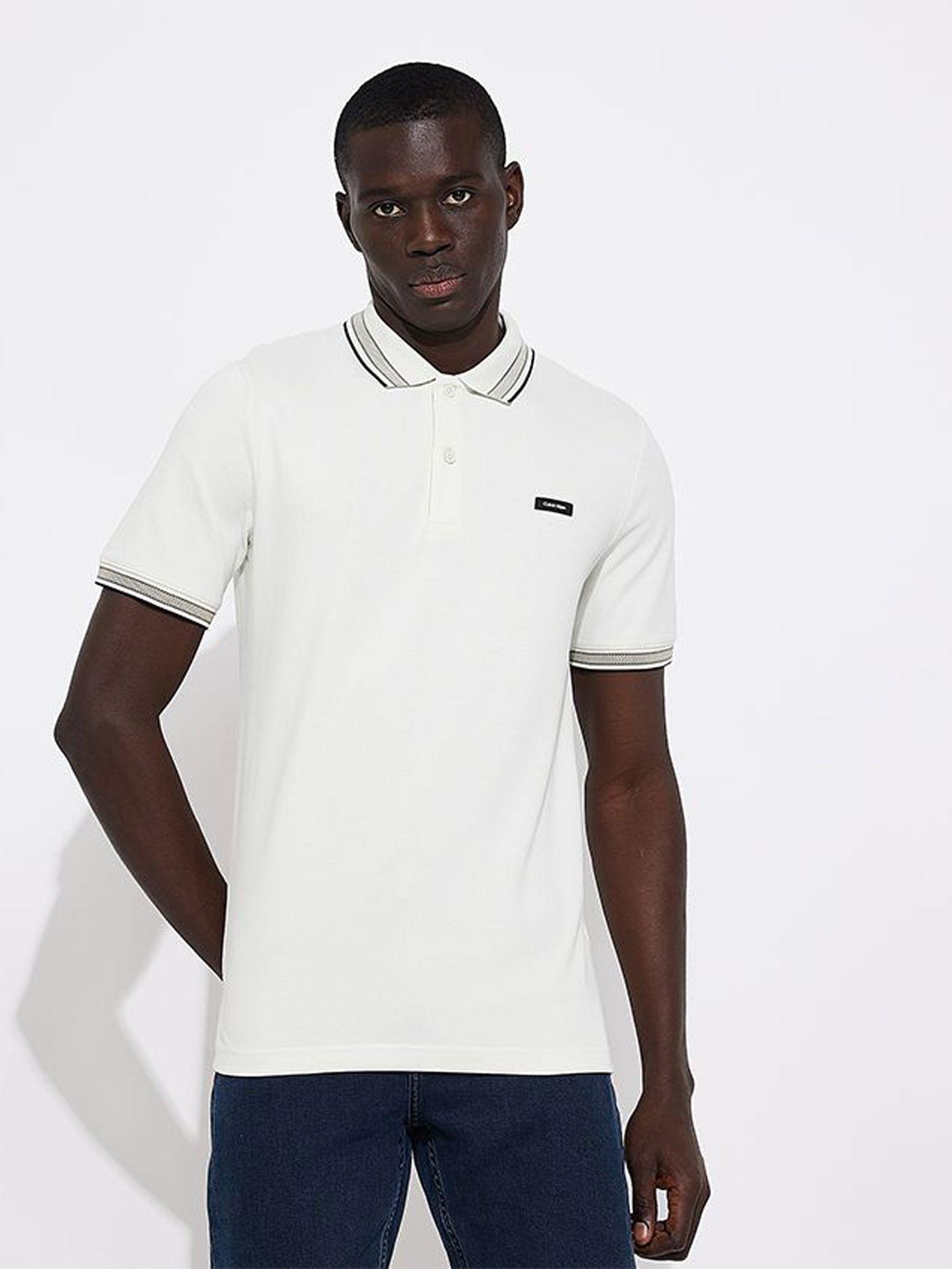 Polo Stretch Mult Tipping Blanco Calvin Klein-0