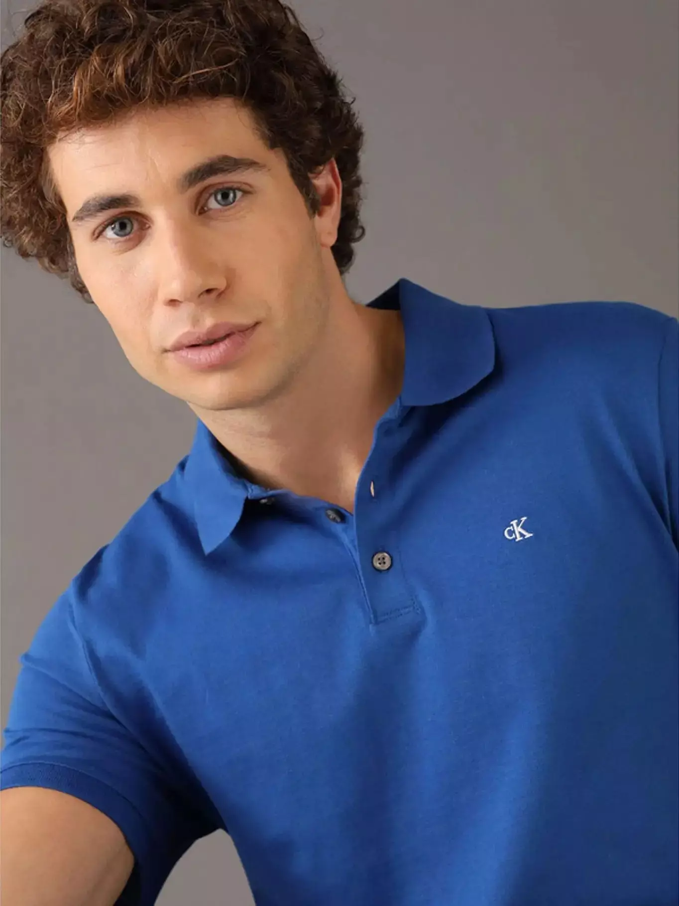 Polo Clásico de Monograma Bordado Azul Calvin Klein-3